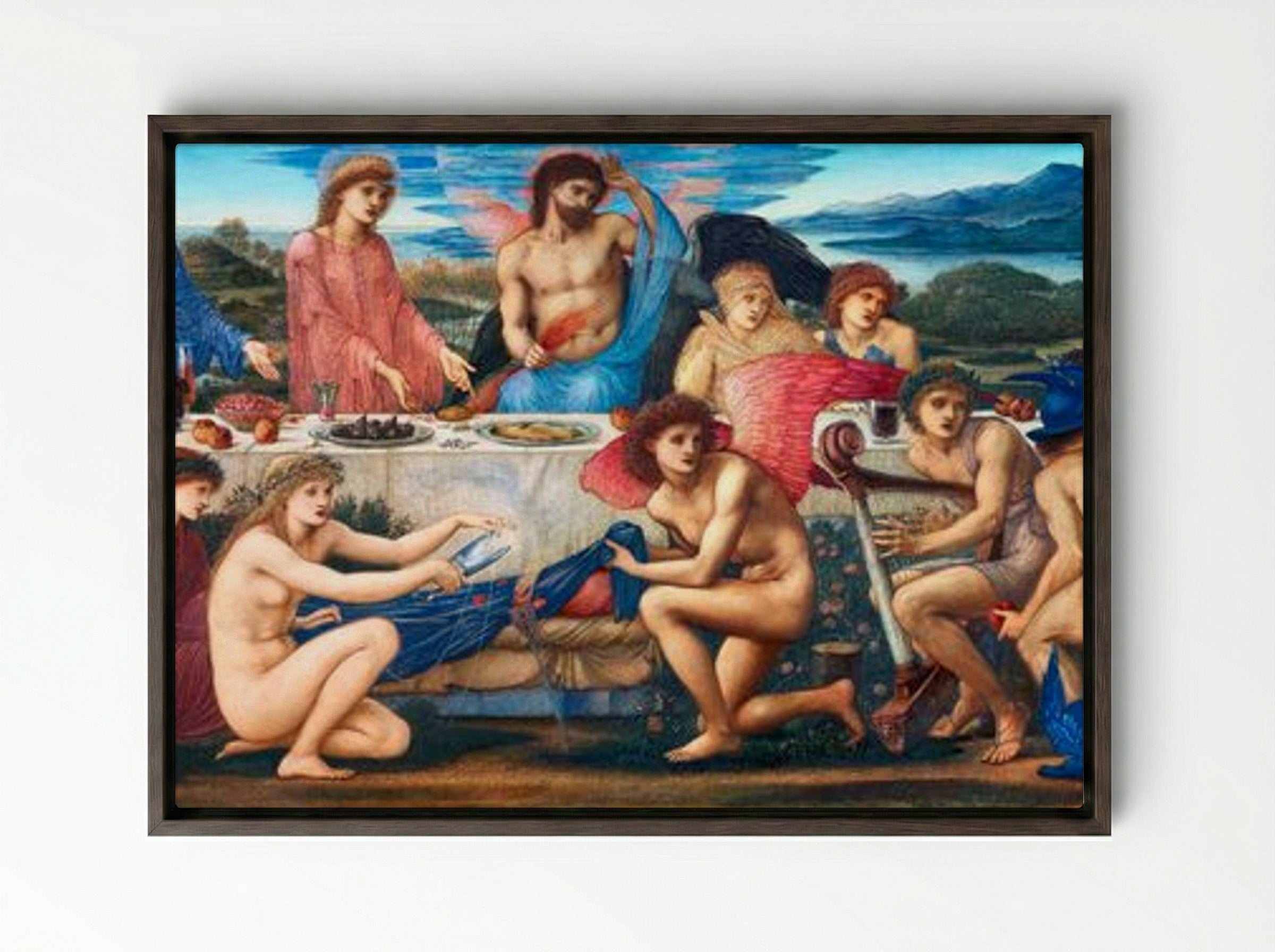 The Feast of Peleus - Edward Burne-Jones - Framed Canvas Dark Wood