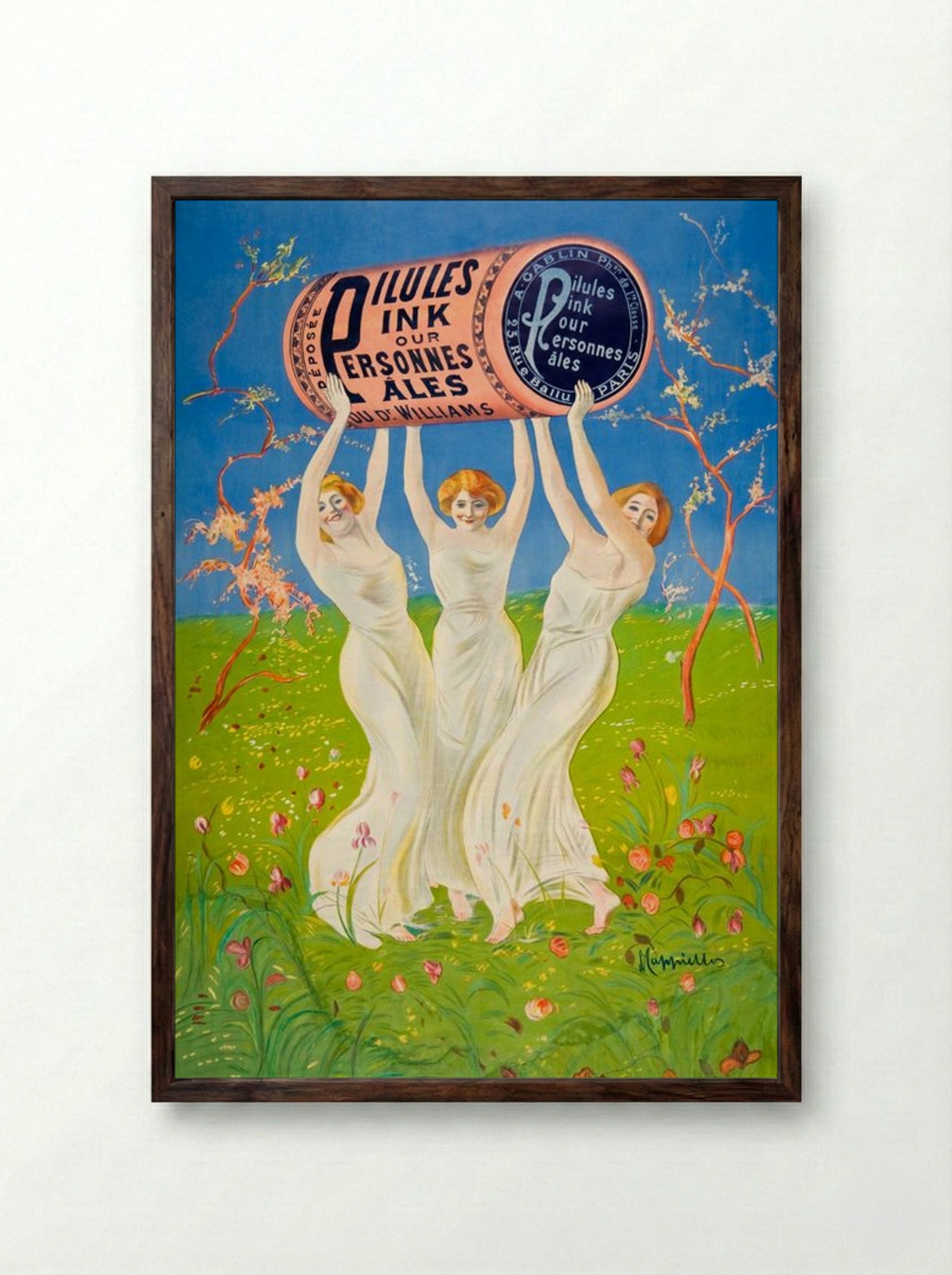 Pillules Ink Our Personnes Ales - Henri Thiriet - Framed Print Dark Wood