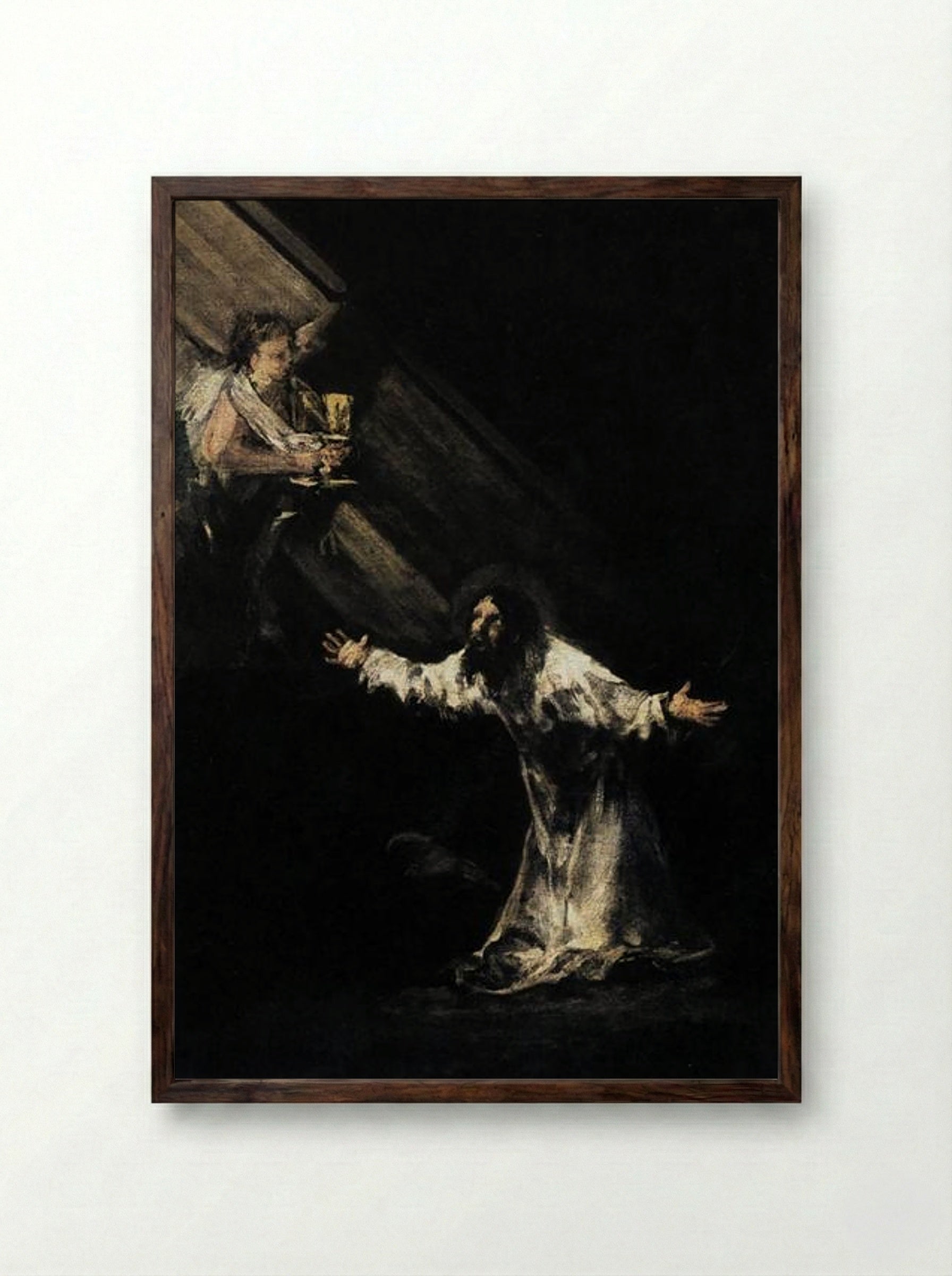 Christ on the Mount of Olives - Francisco Goya - Framed Print Dark Wood