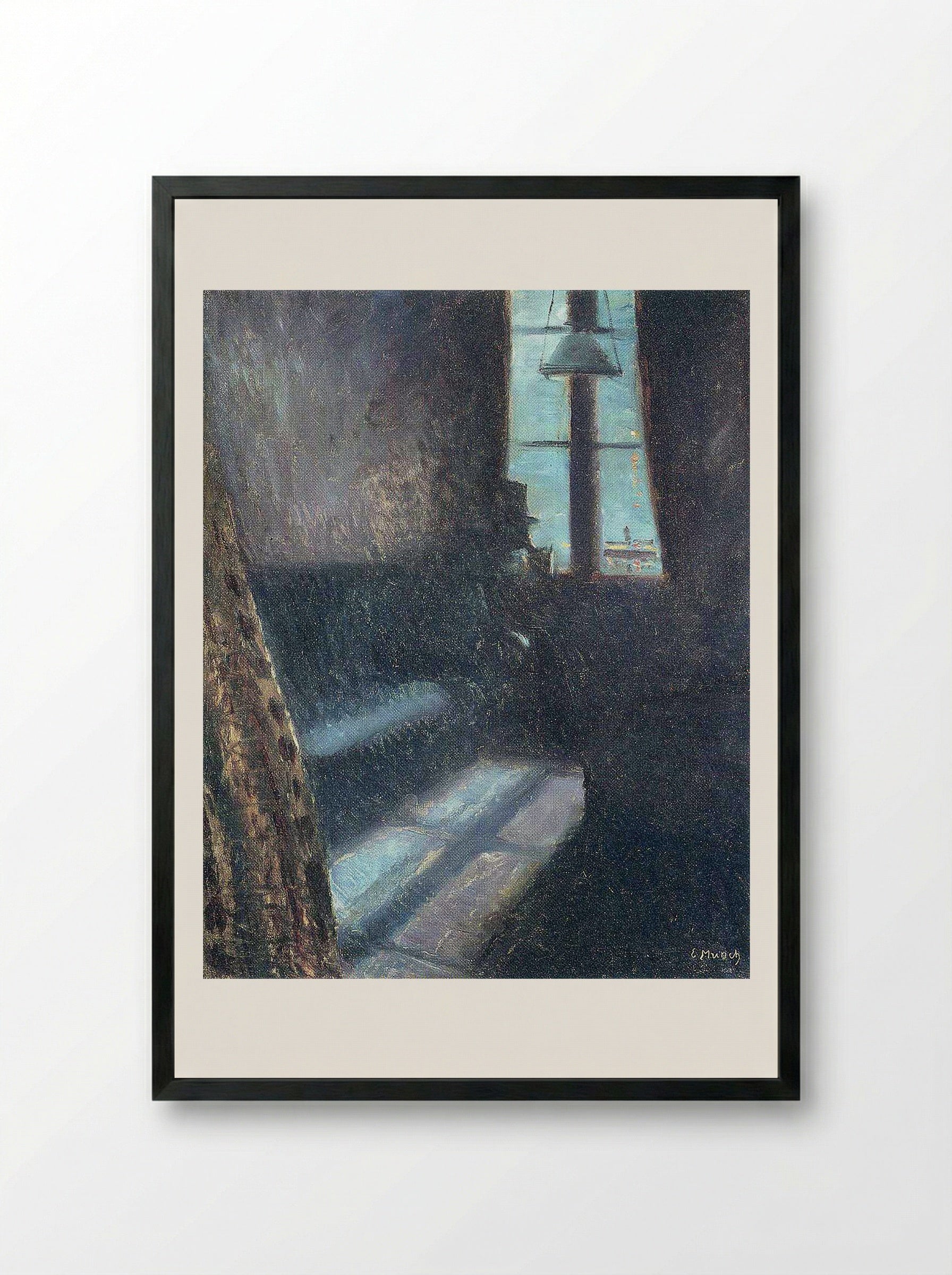 Night in Saint-Cloud - Edvard Munch - Framed Print Black