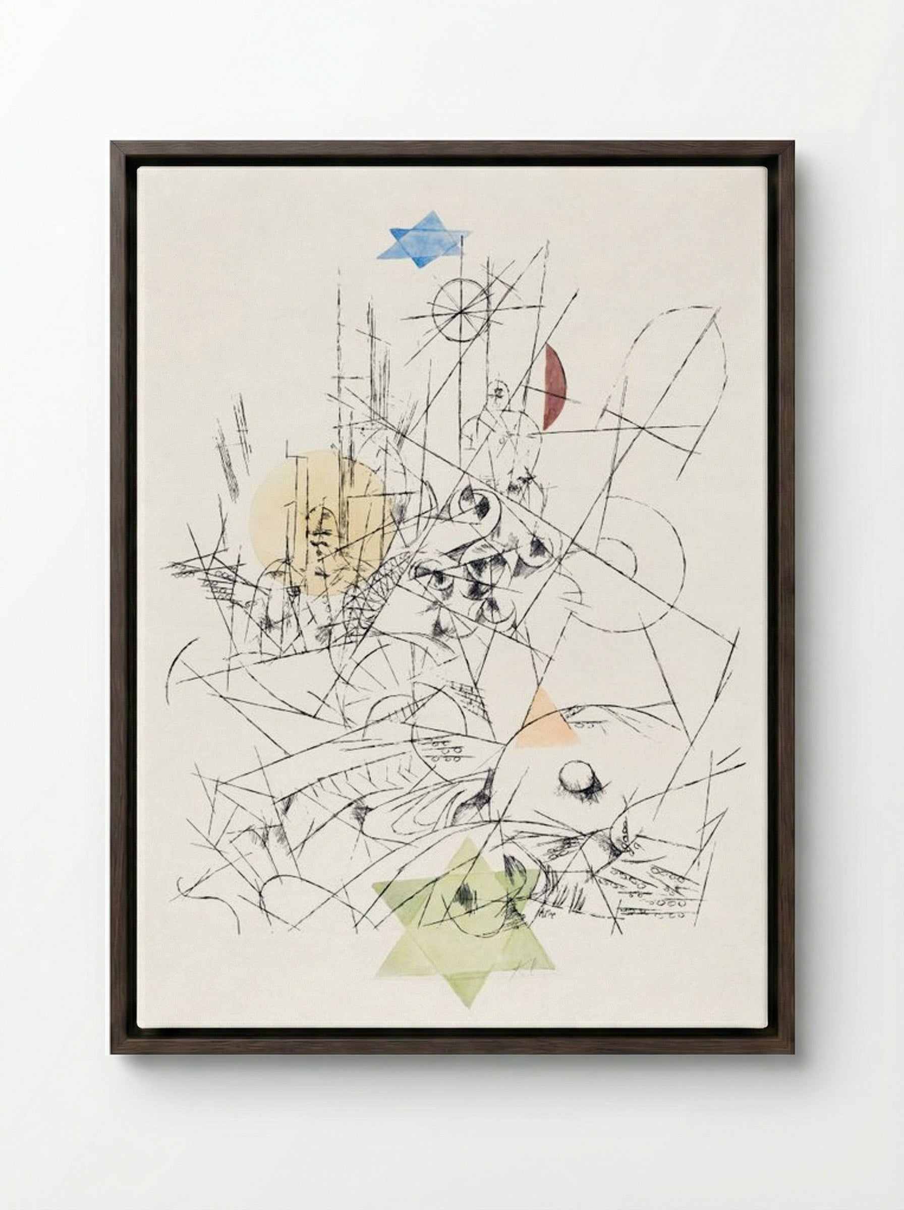 Hope and Destruction (Zerstörung und Hoffnung) - Paul Klee - Framed Canvas Dark Wood