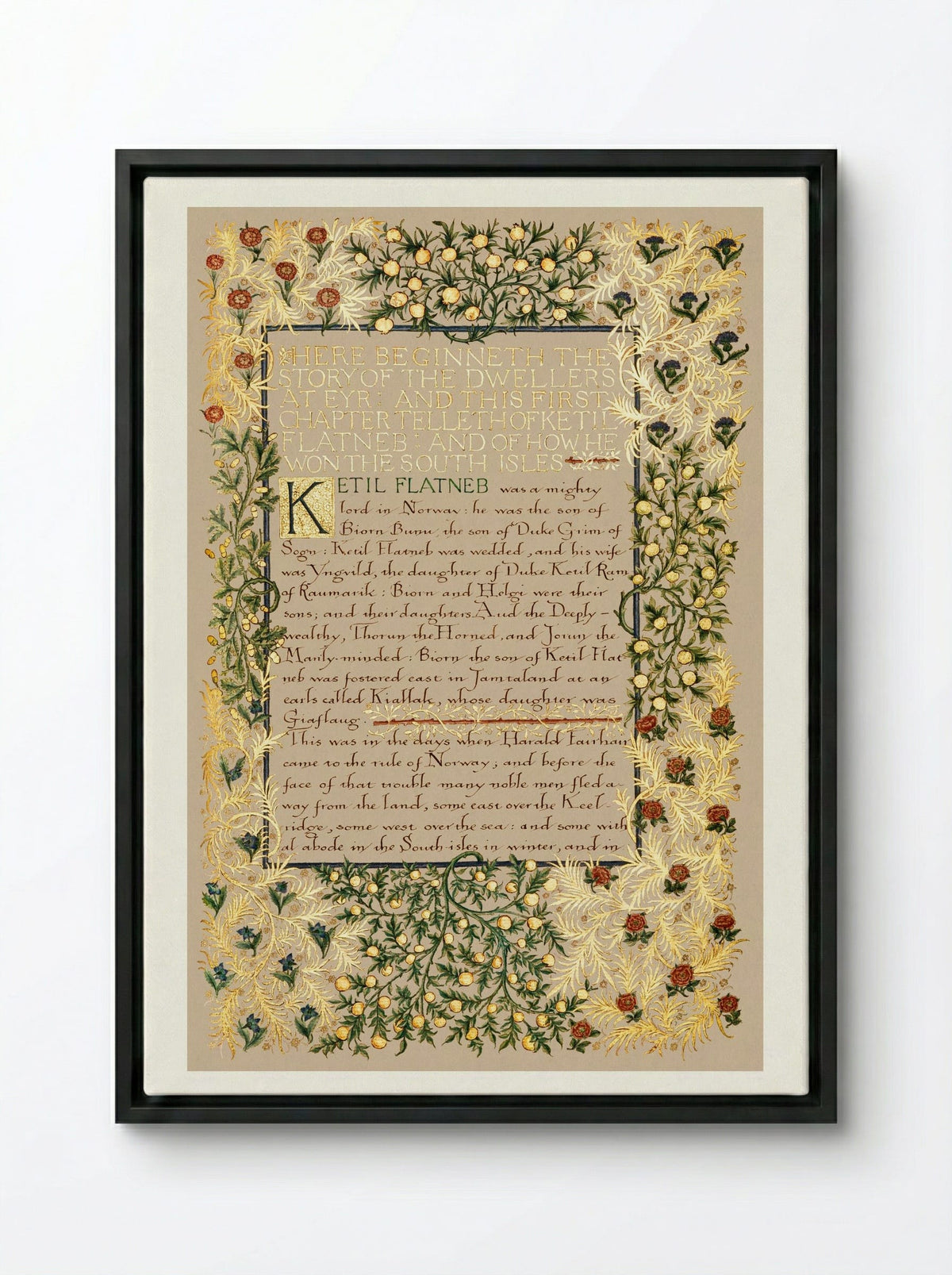 The Story of the Dwellers at Eyr - William Morris - Framed Canvas Black