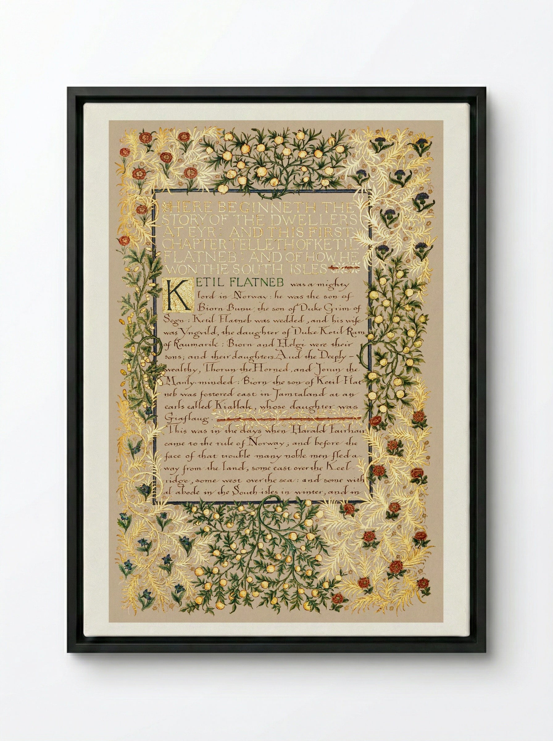 The Story of the Dwellers at Eyr - William Morris - Framed Canvas Black