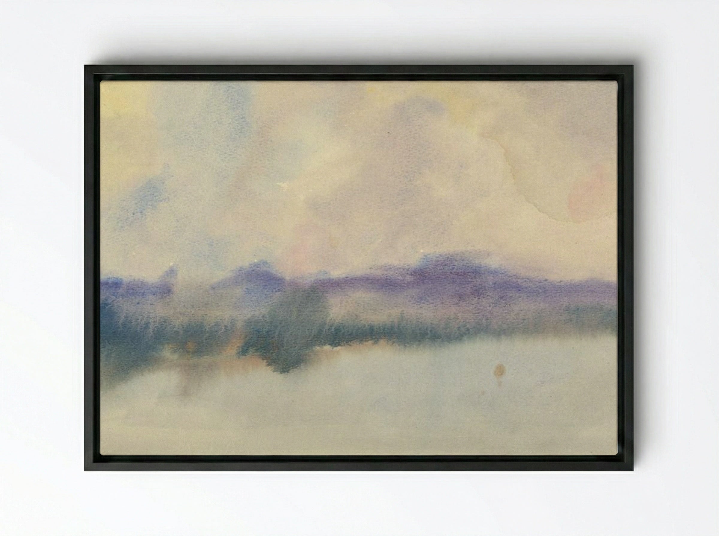 Fog over Fish Pond - Zolo Palugyay - Framed Canvas Black