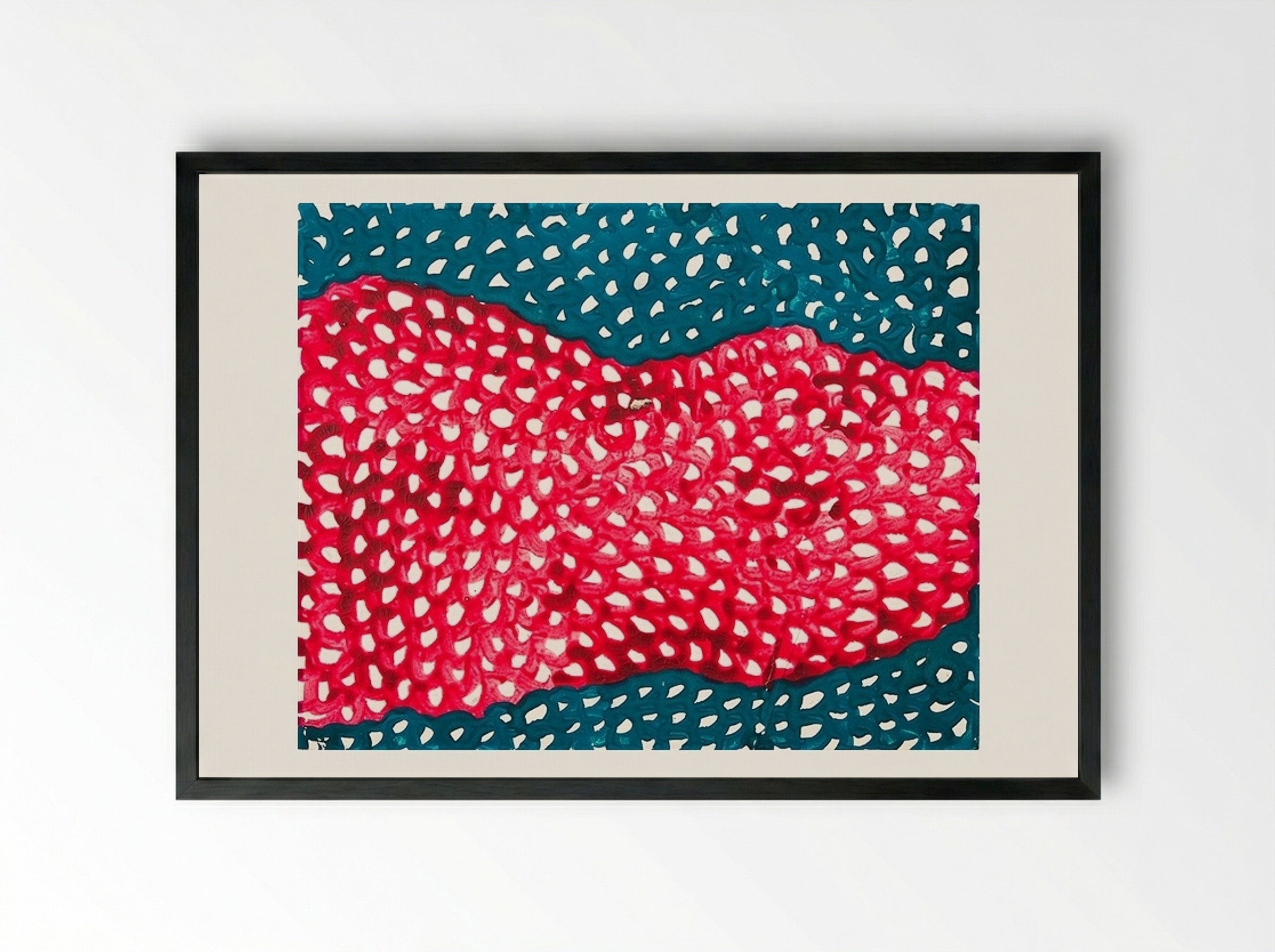 Waves - Yayoi Kusama - Framed Print Black