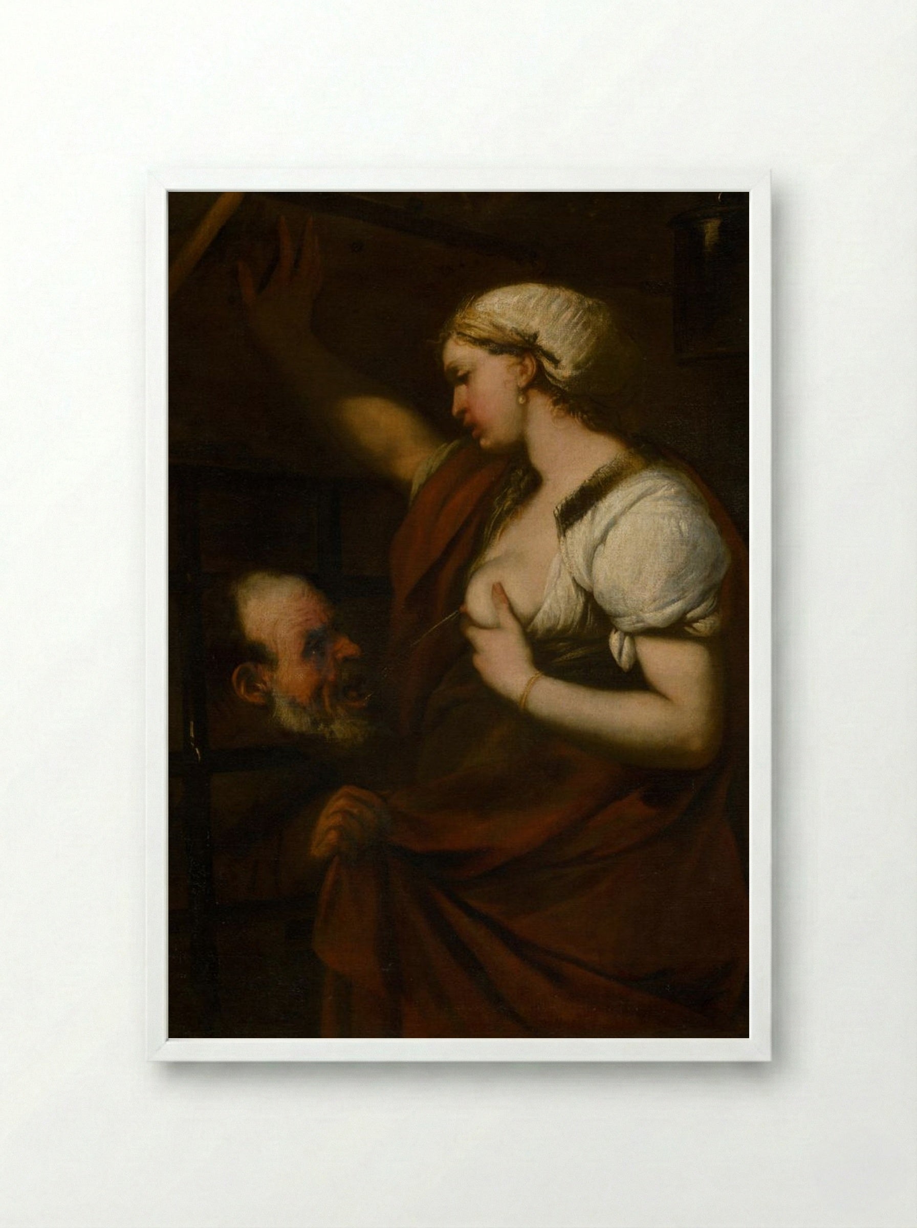 Roman Charity (Cimon and Pero) - Peter Paul Rubens - Framed Print White