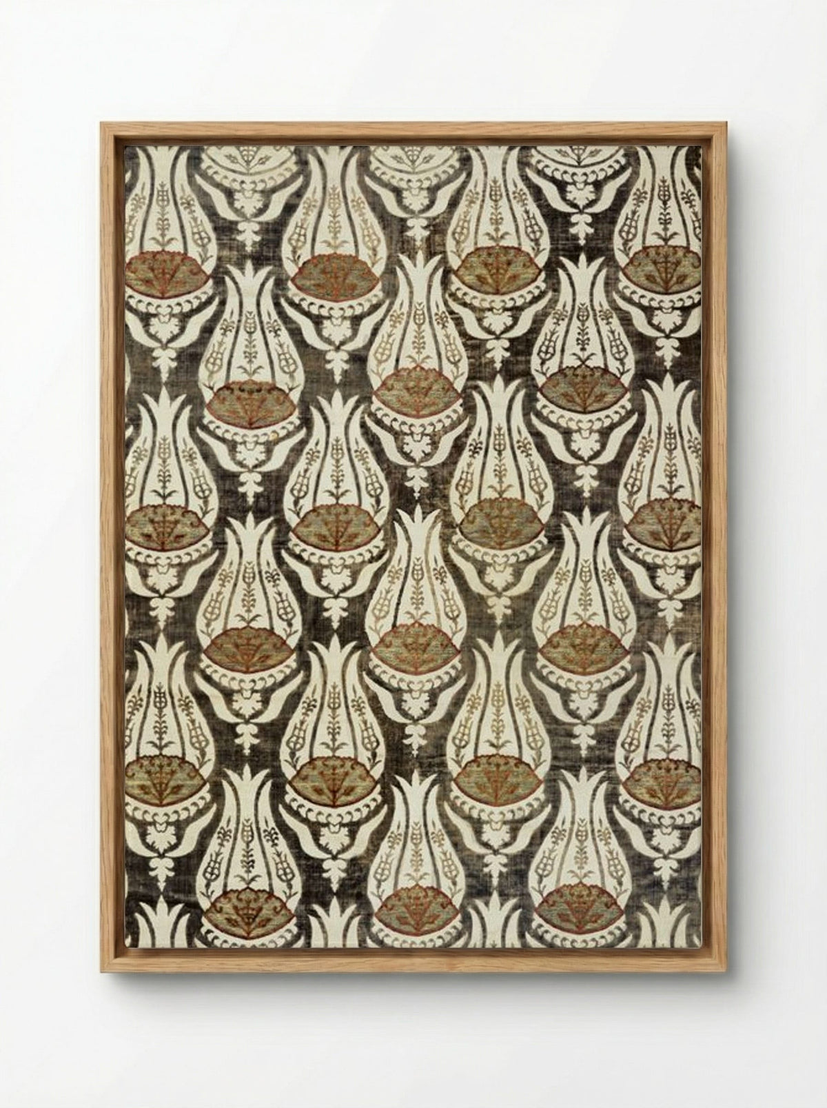 Furnishing Fabric with Tulip and Foliage Design - William Morris - Framed Canvas Wood