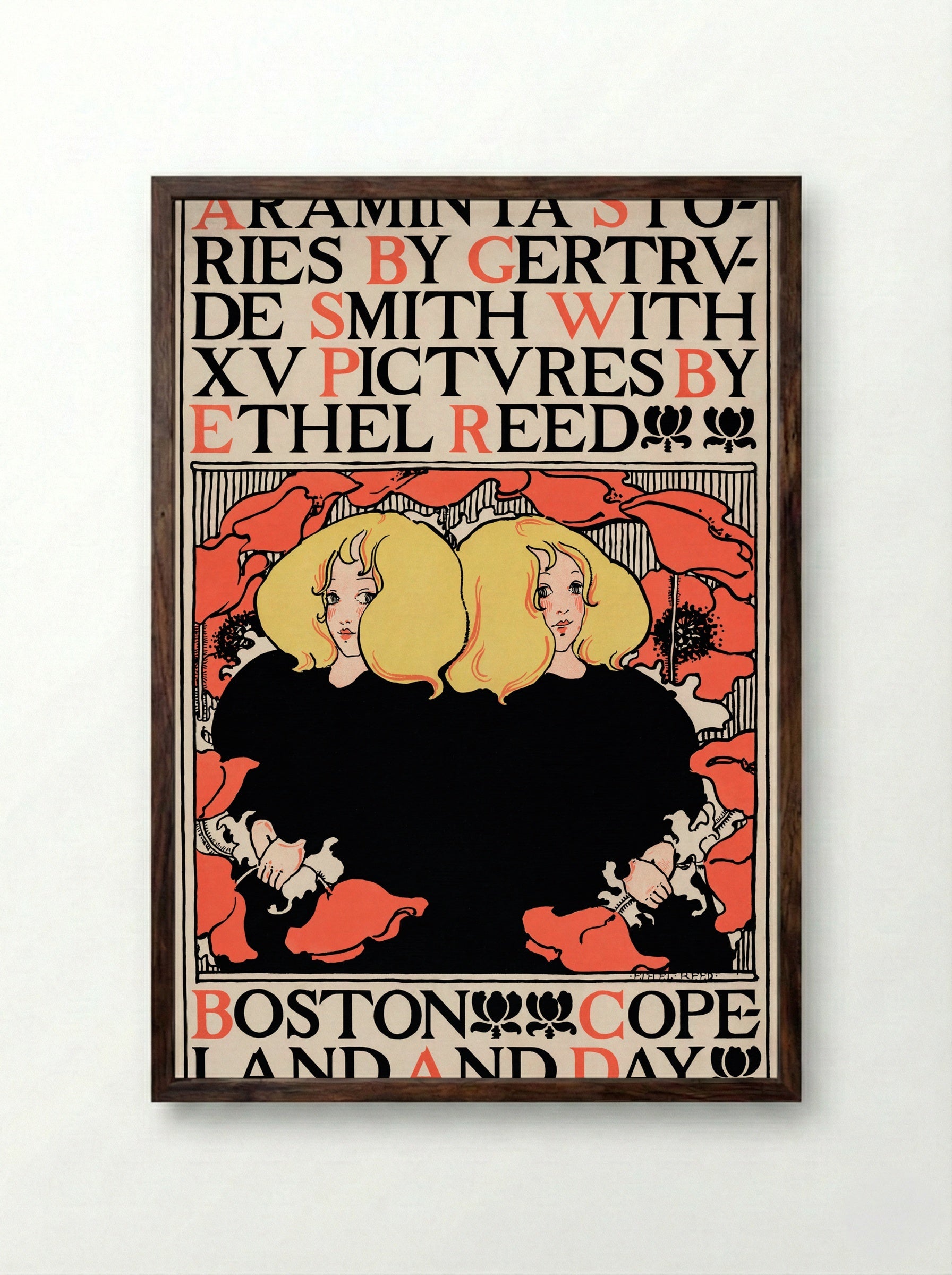 Arabella and Araminta Stories - Ethel Reed - Framed Print Dark Wood