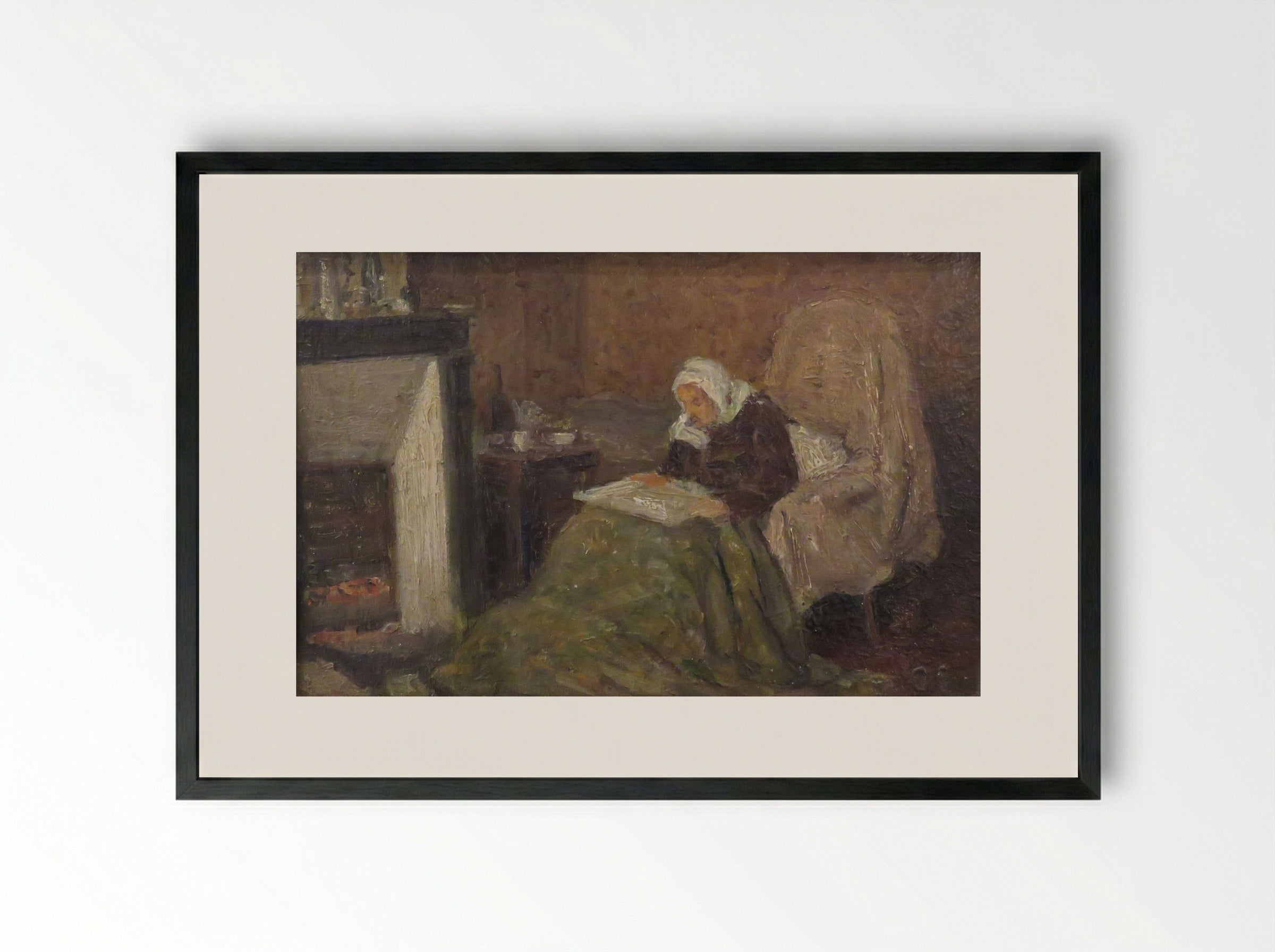 Portrait de la tante Octavie - Maximilien Luce - Framed Print Black