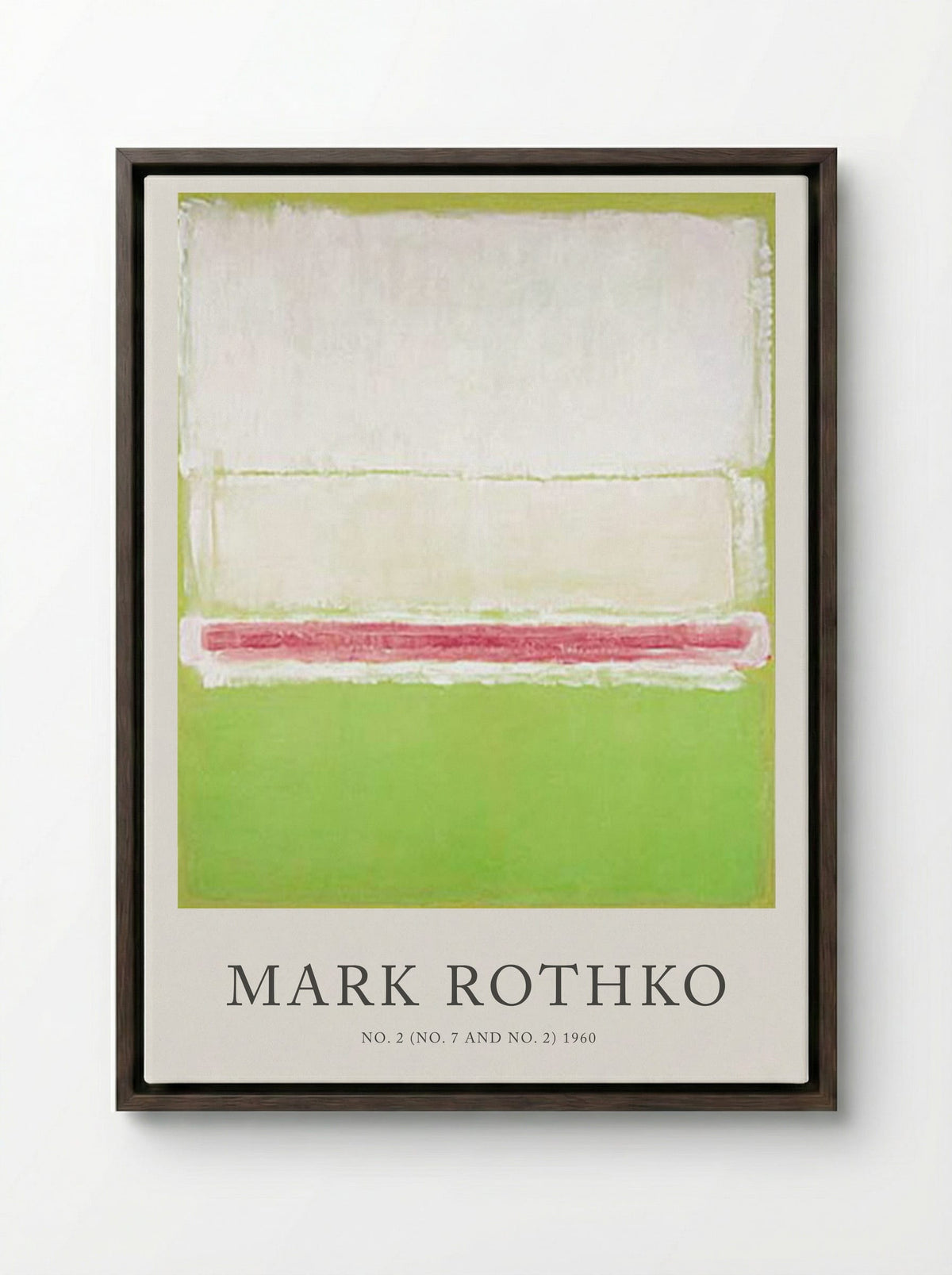 No. 2 (No. 7 and No. 2) - Mark Rothko - Framed Canvas Dark Wood