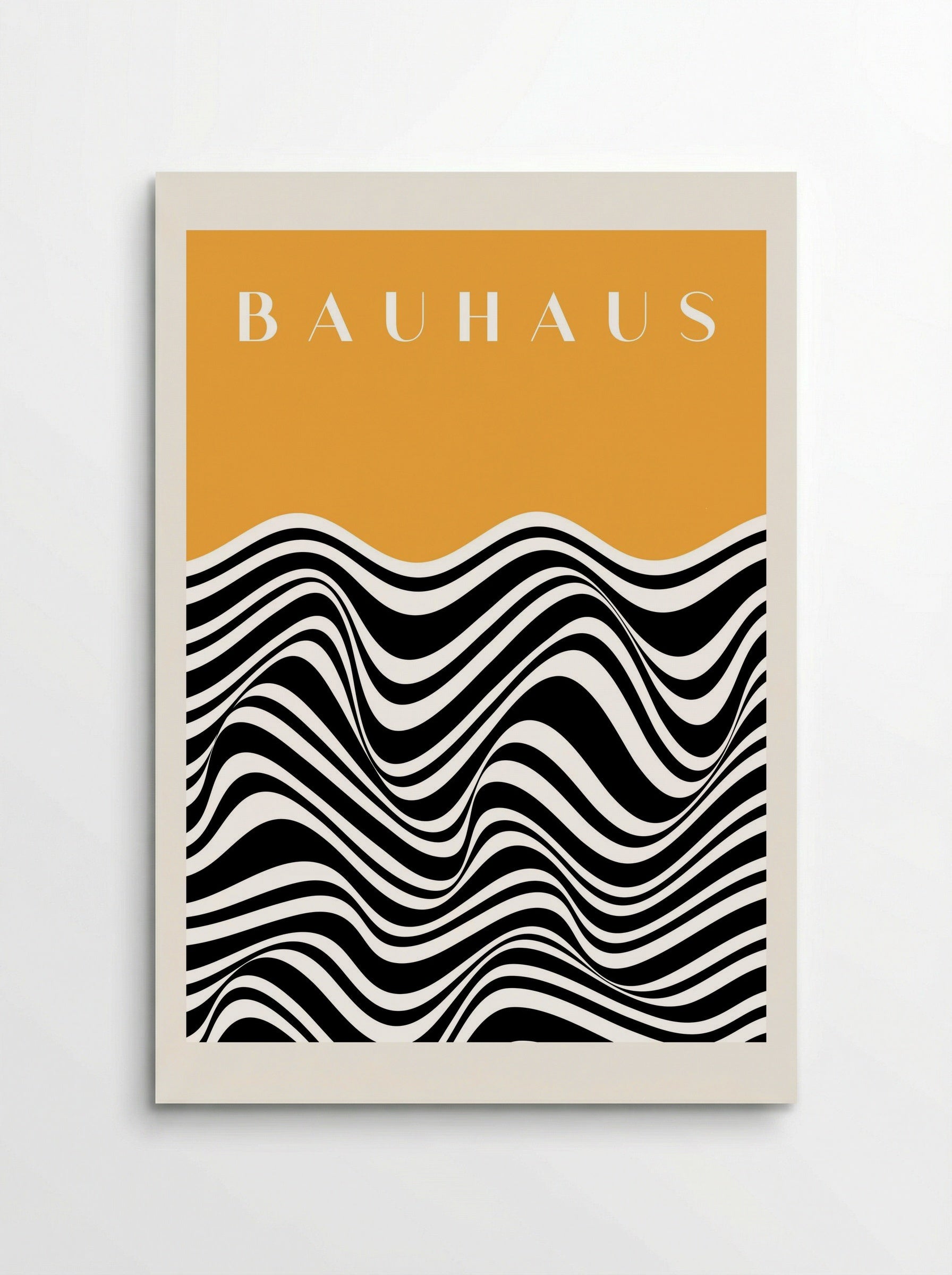 Bauhaus Waves on Mustard - Poster
