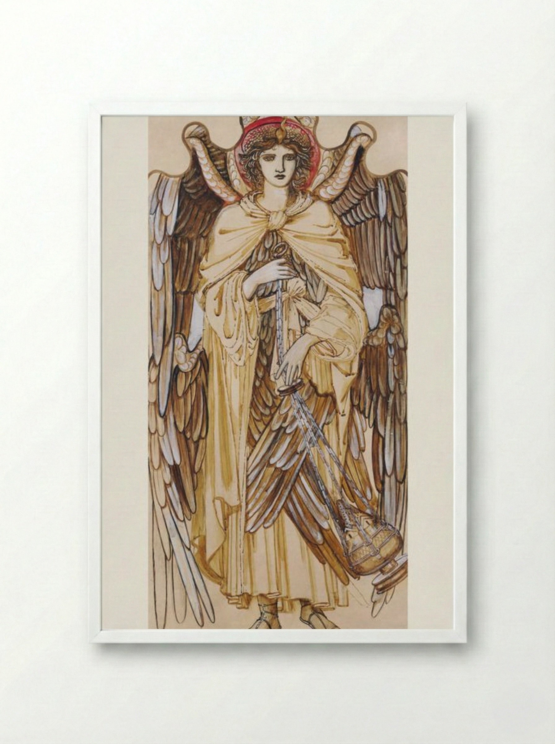 The Angels of the Hierarchy - Seraphim - Edward Burne-Jones - Framed Print White