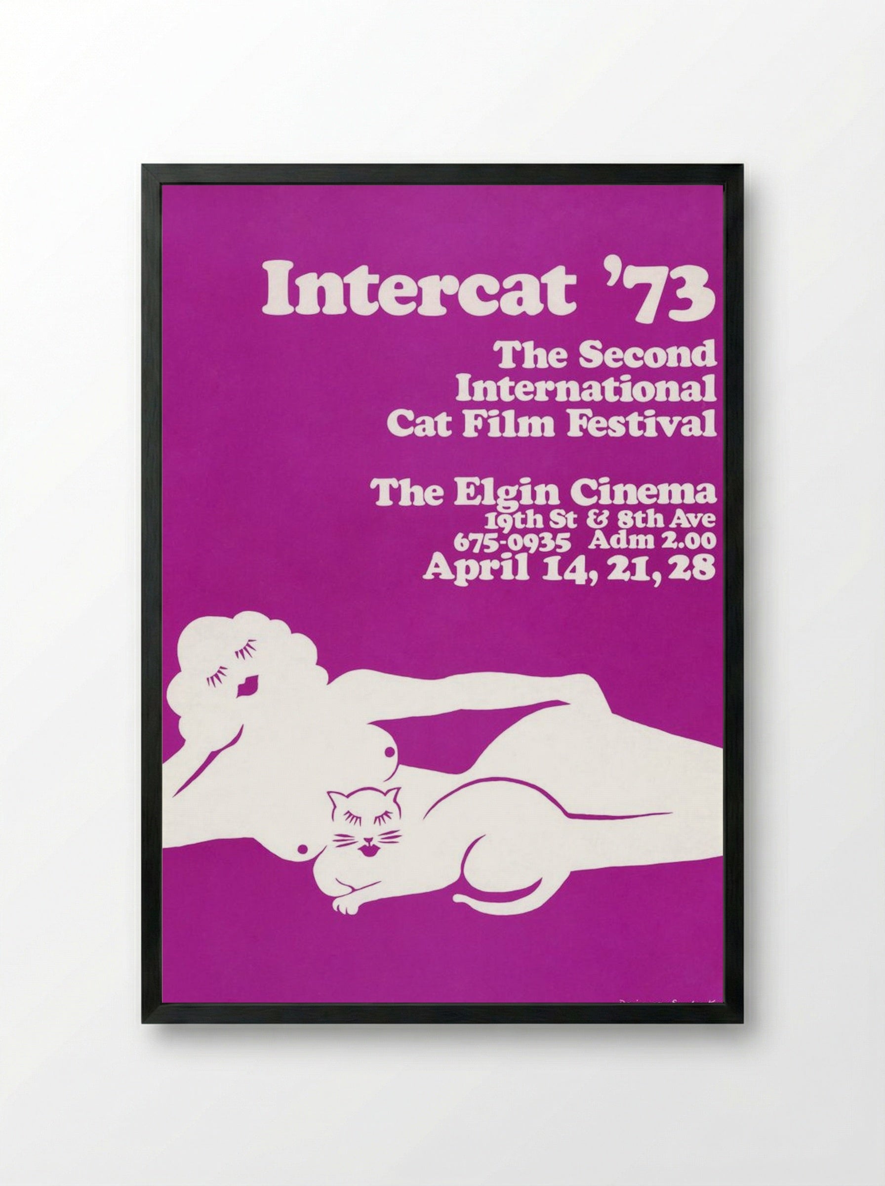 Intercat '73: The Second International Cat Film Festival - Sandra Kopell - Framed Print Black