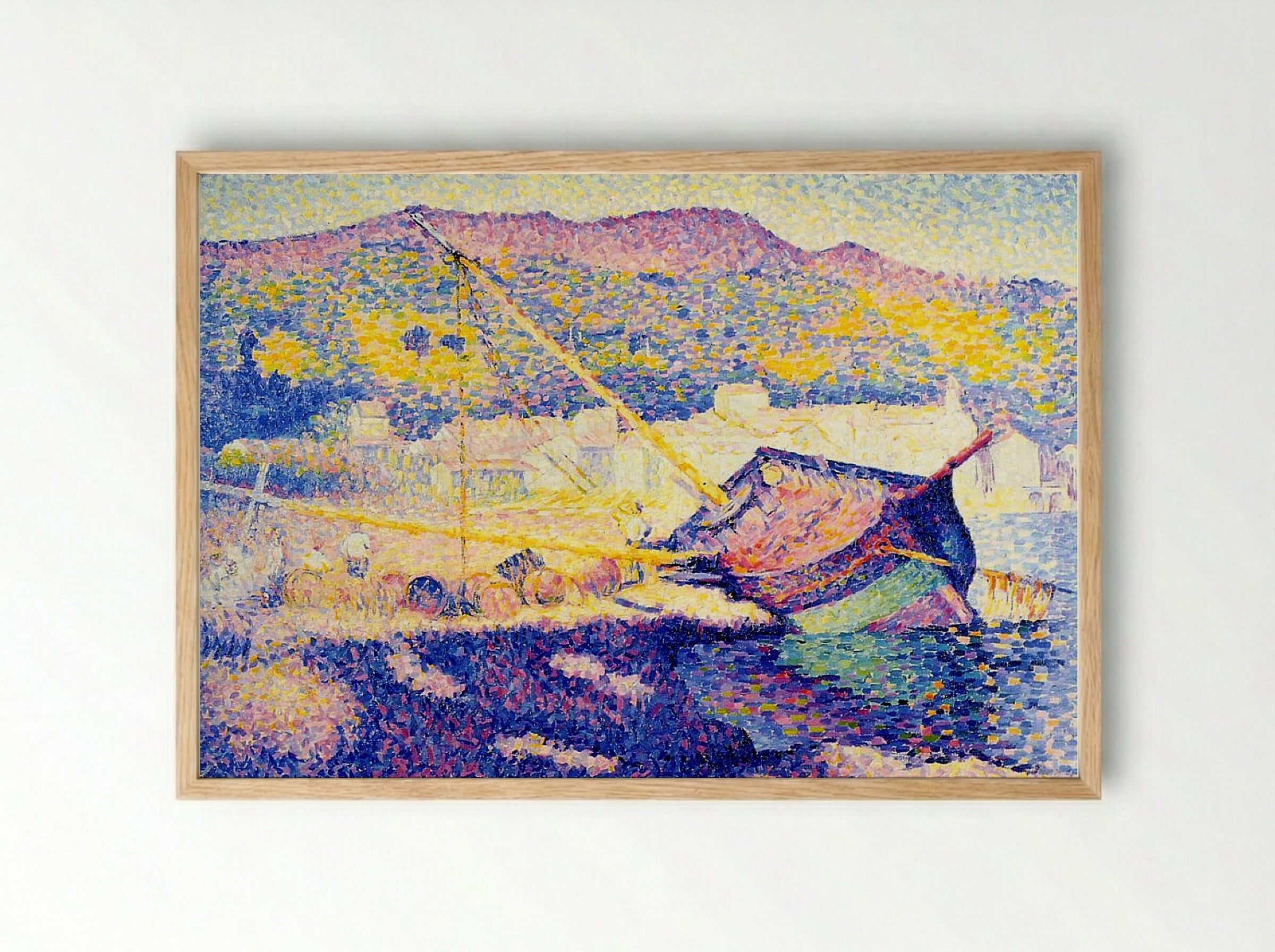 The Blue Boat - Henri-Edmond Cross - Framed Print Wood