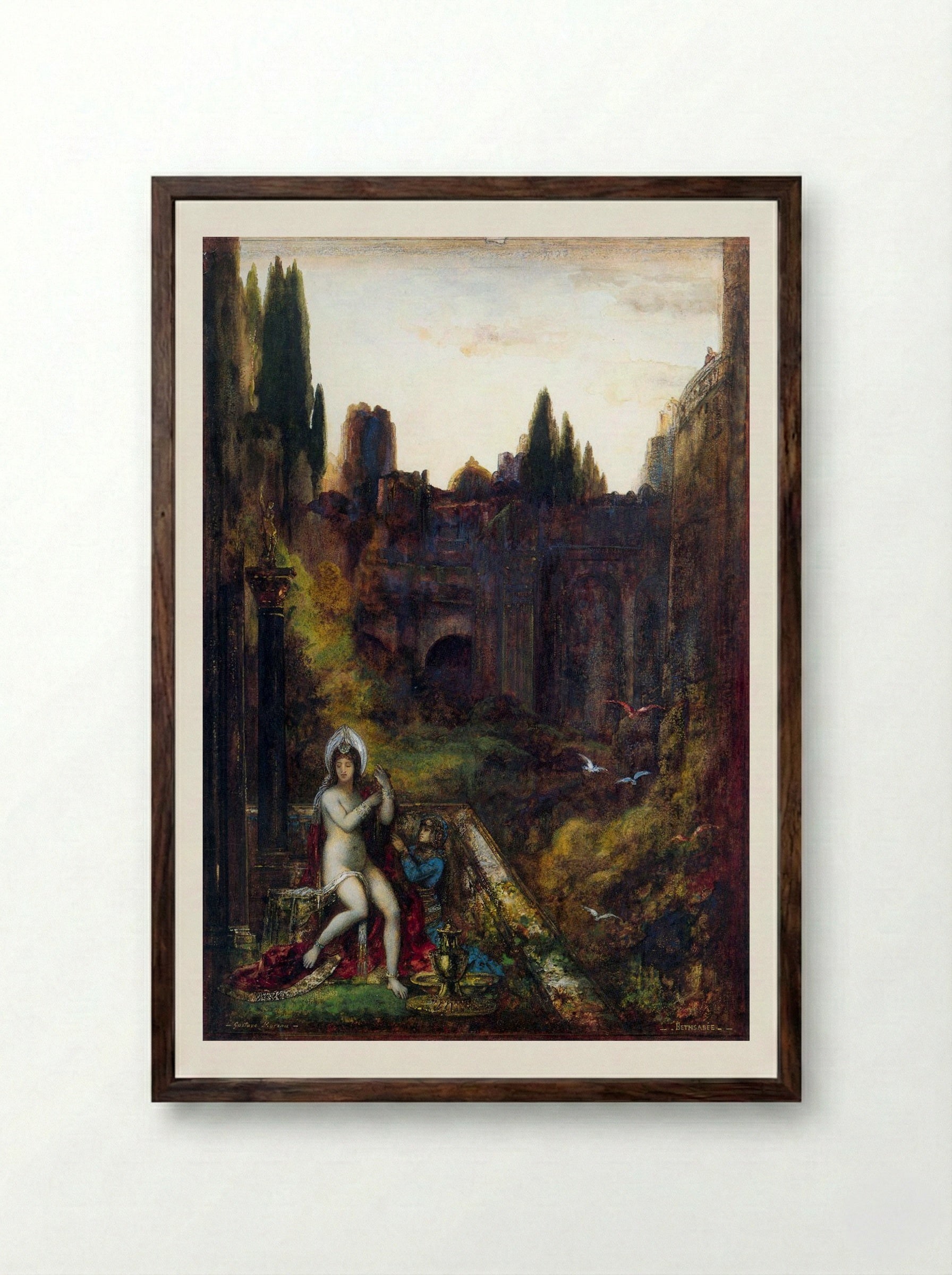 Bathsheba - Gustave Moreau - Framed Print Dark Wood