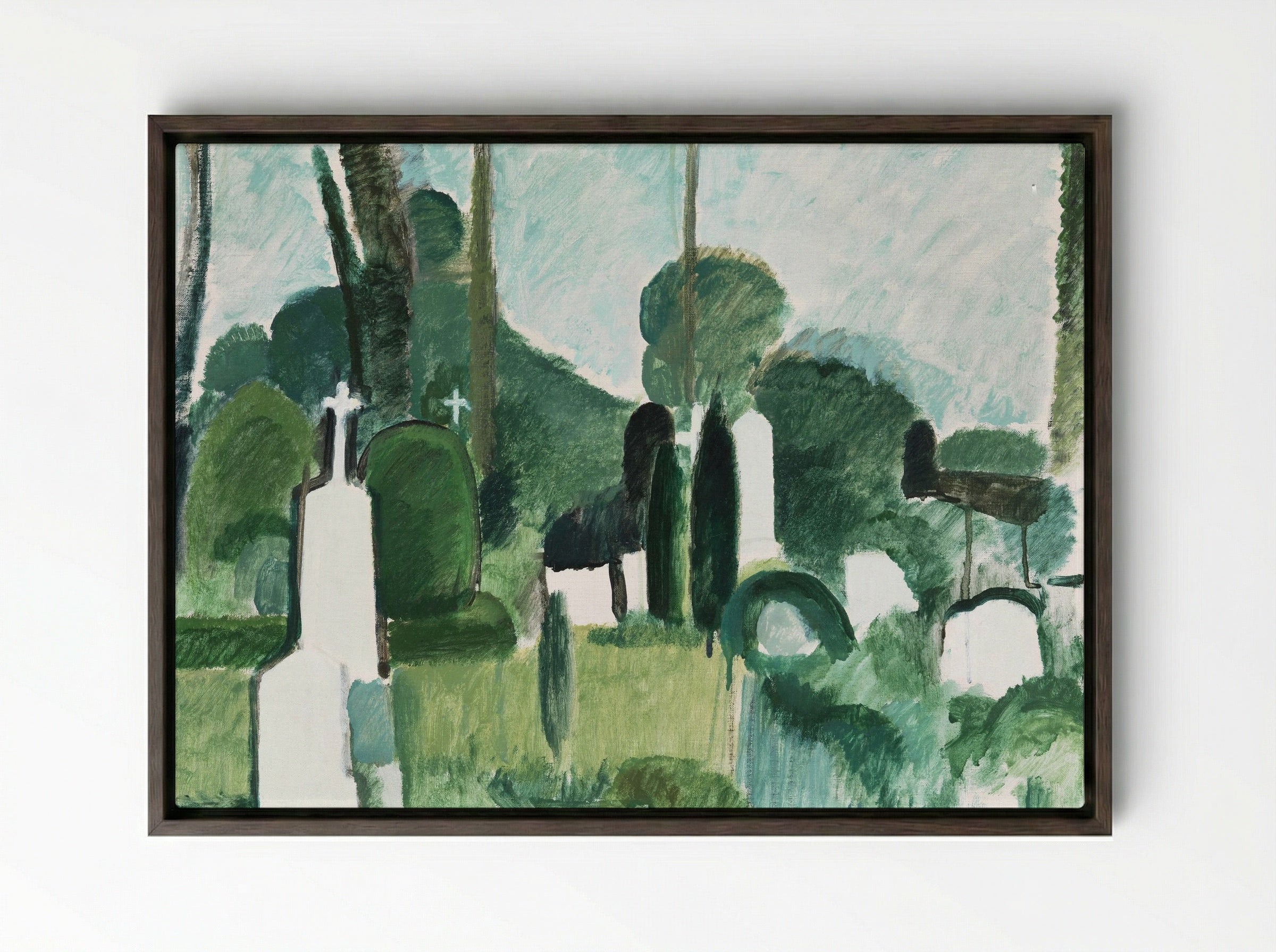 The Cemetery in Svanninge - Harald Giersing - Framed Canvas Dark Wood