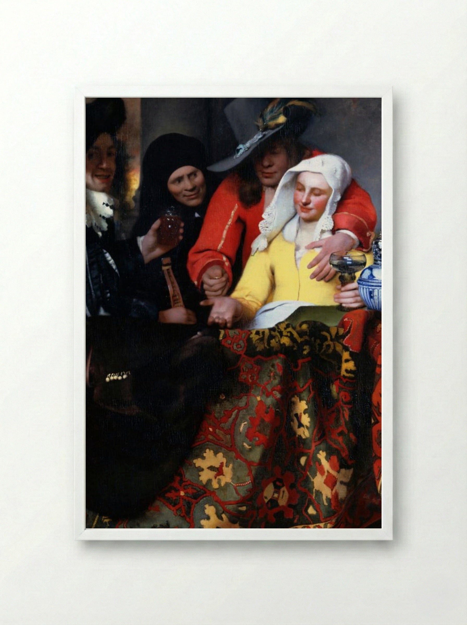 The Procuress - Johannes Vermeer - Framed Print White