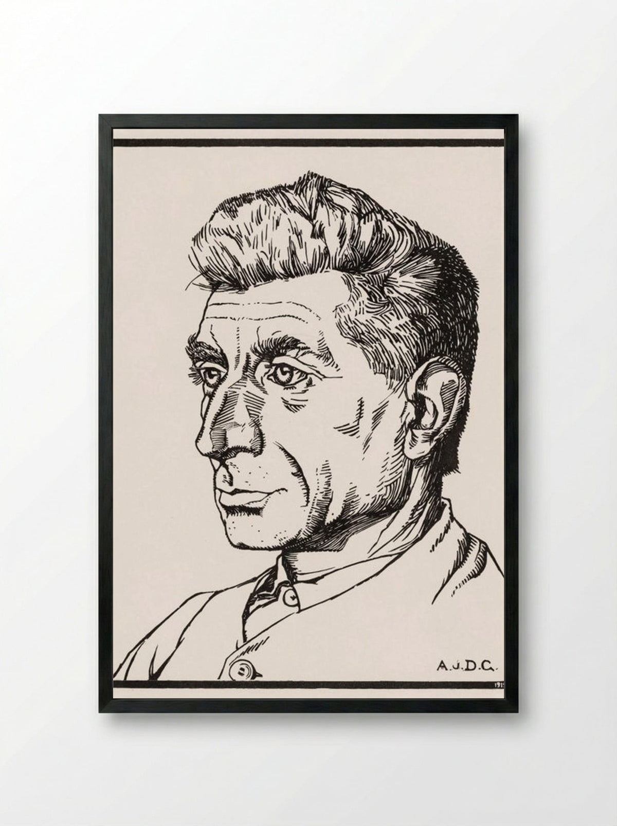 Portrait of a Man - Julie de Graag - Framed Print Black