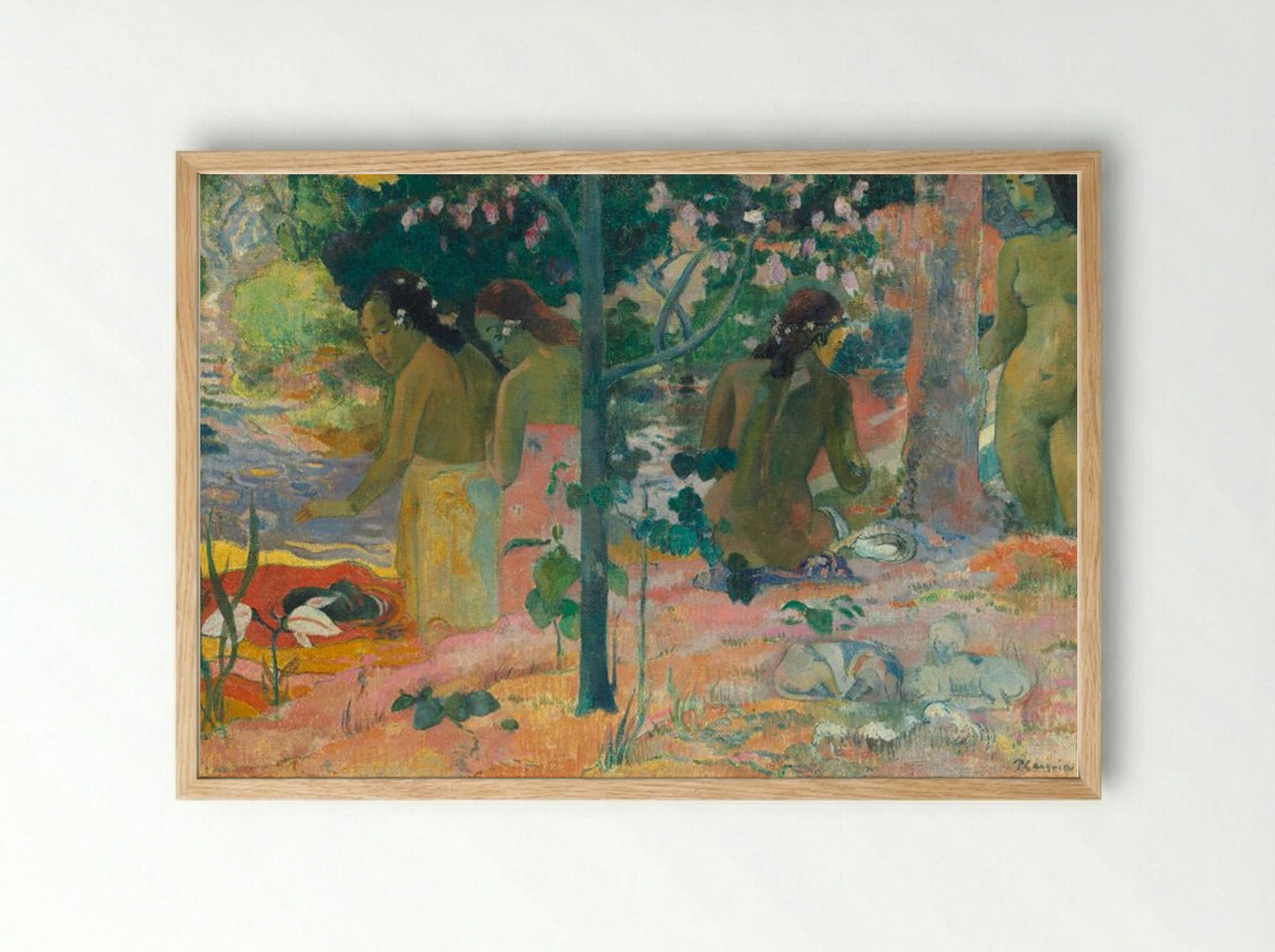 The Bathers - Paul Gauguin - Framed Print Wood