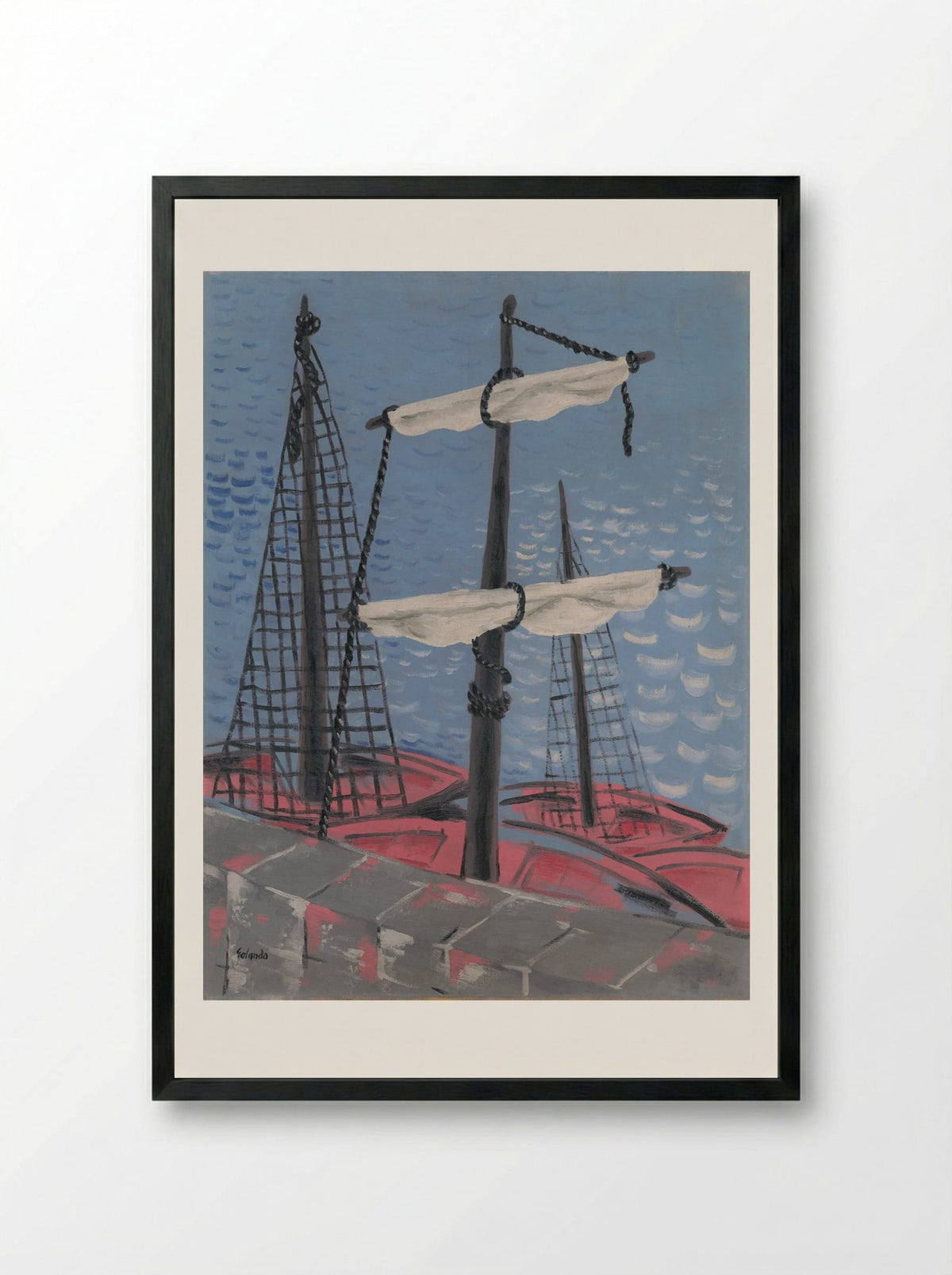 Fishing Boats - Mikuláš Galanda - Framed Print Black