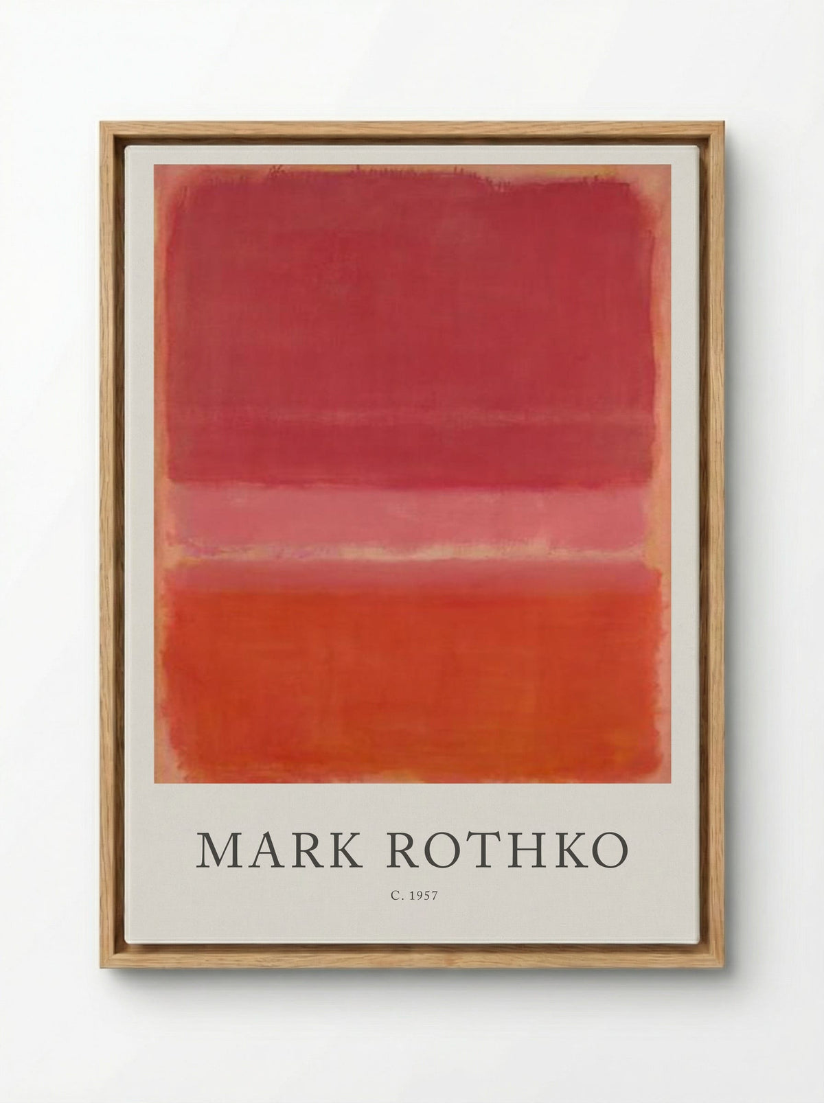 Untitled (Three Rectangles, Shades of Red) - Mark Rothko - Framed Canvas Wood