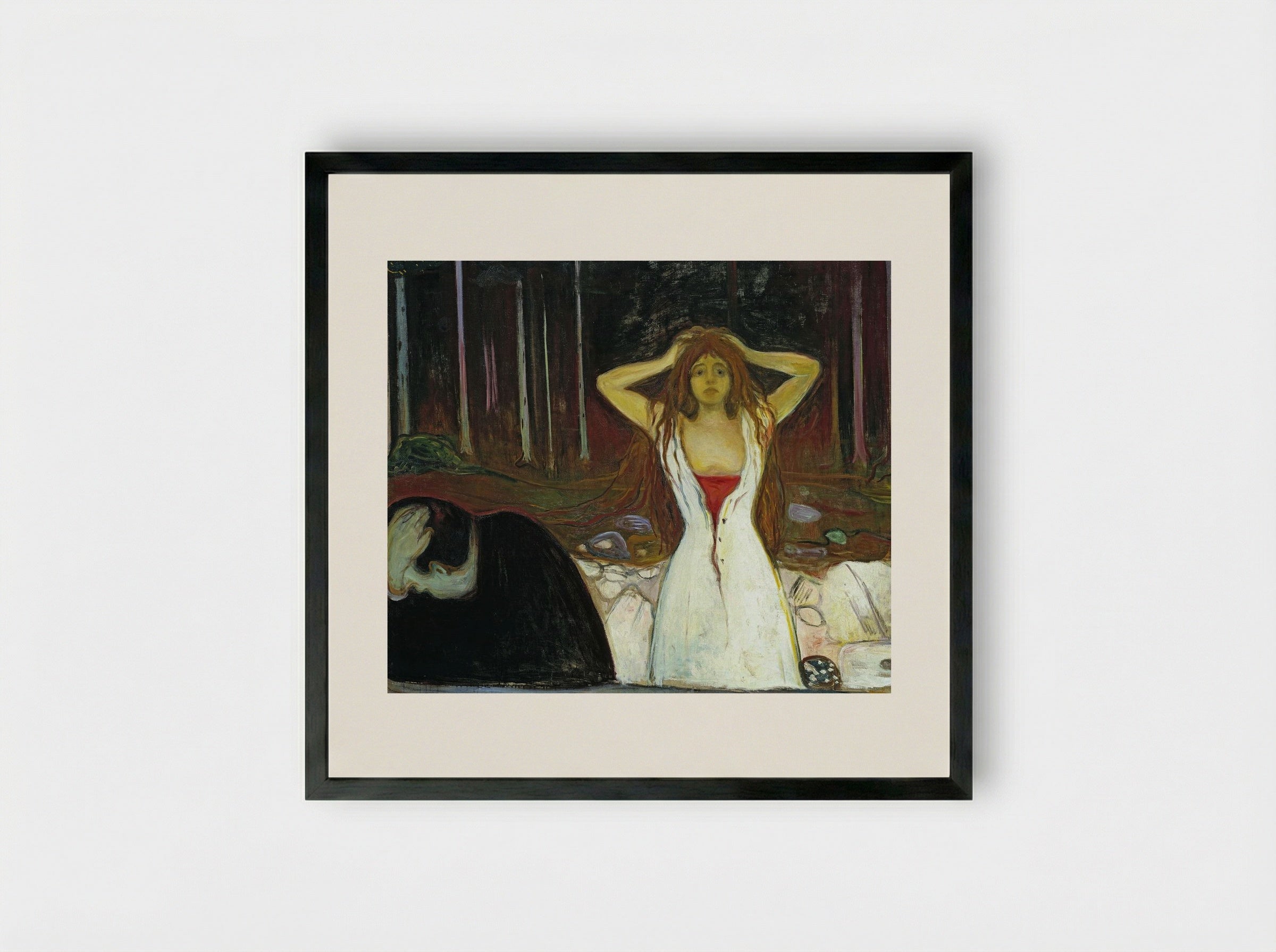 Ashes - Edvard Munch - Framed Print Black