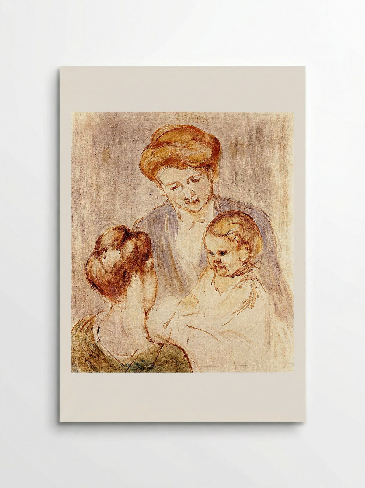 A Baby Smiling at Two Young Women - Mary Cassatt - Poster