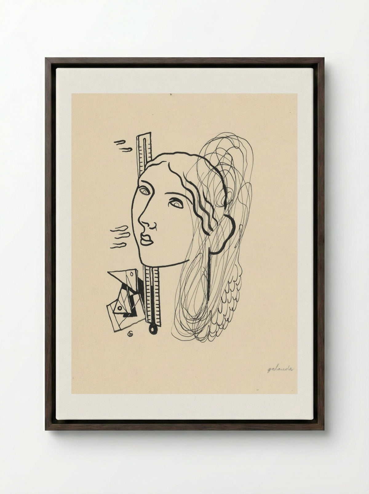 Thermometer - Mikuláš Galanda - Framed Canvas Dark Wood