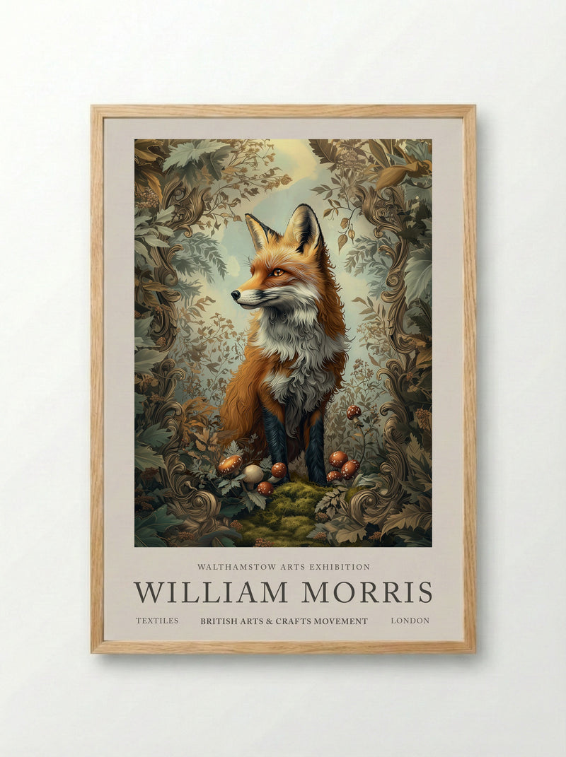 Fox Fable - William Morris - Framed Print Wood