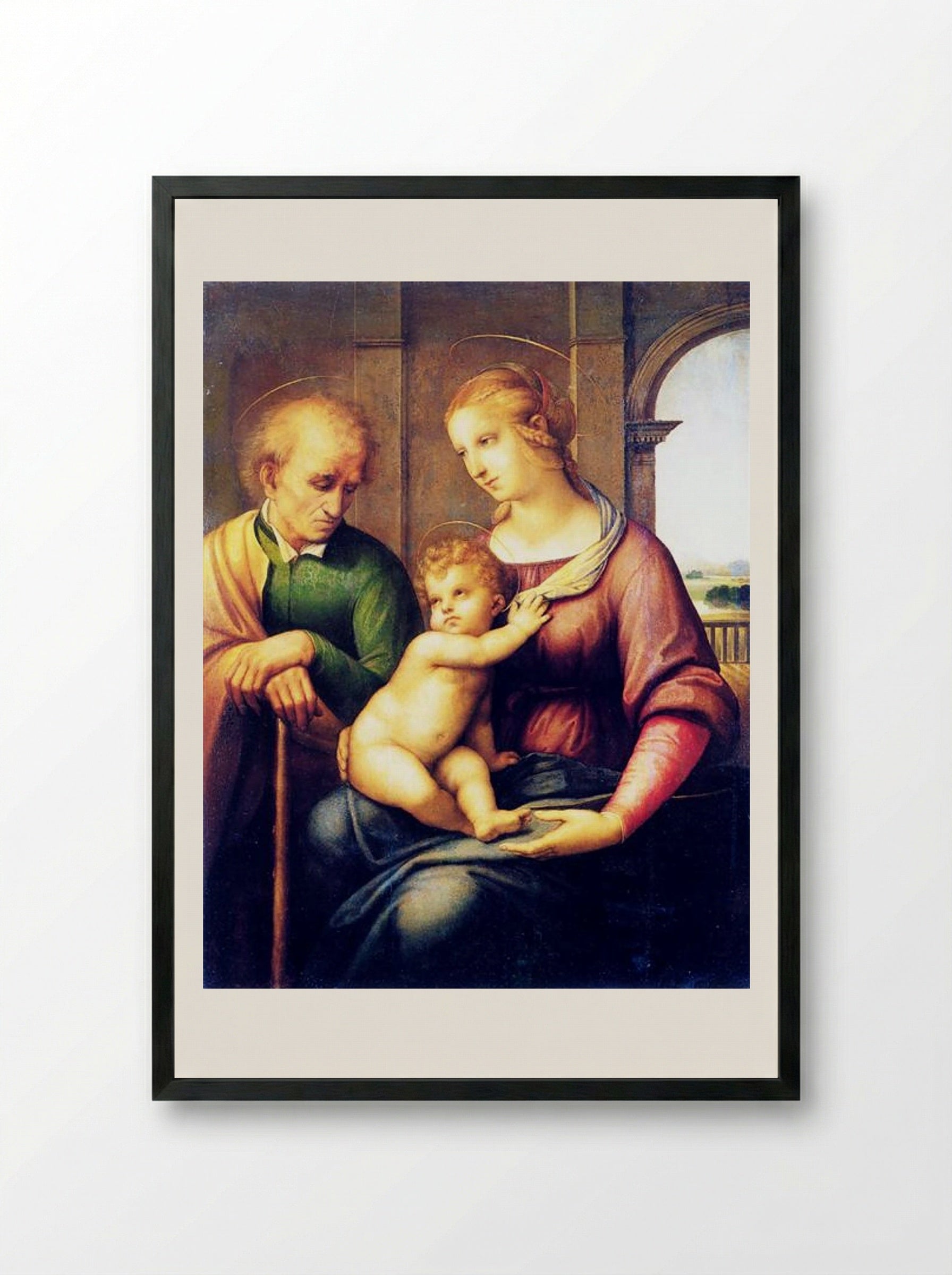 The Holy Family - Raphael - Framed Print Black