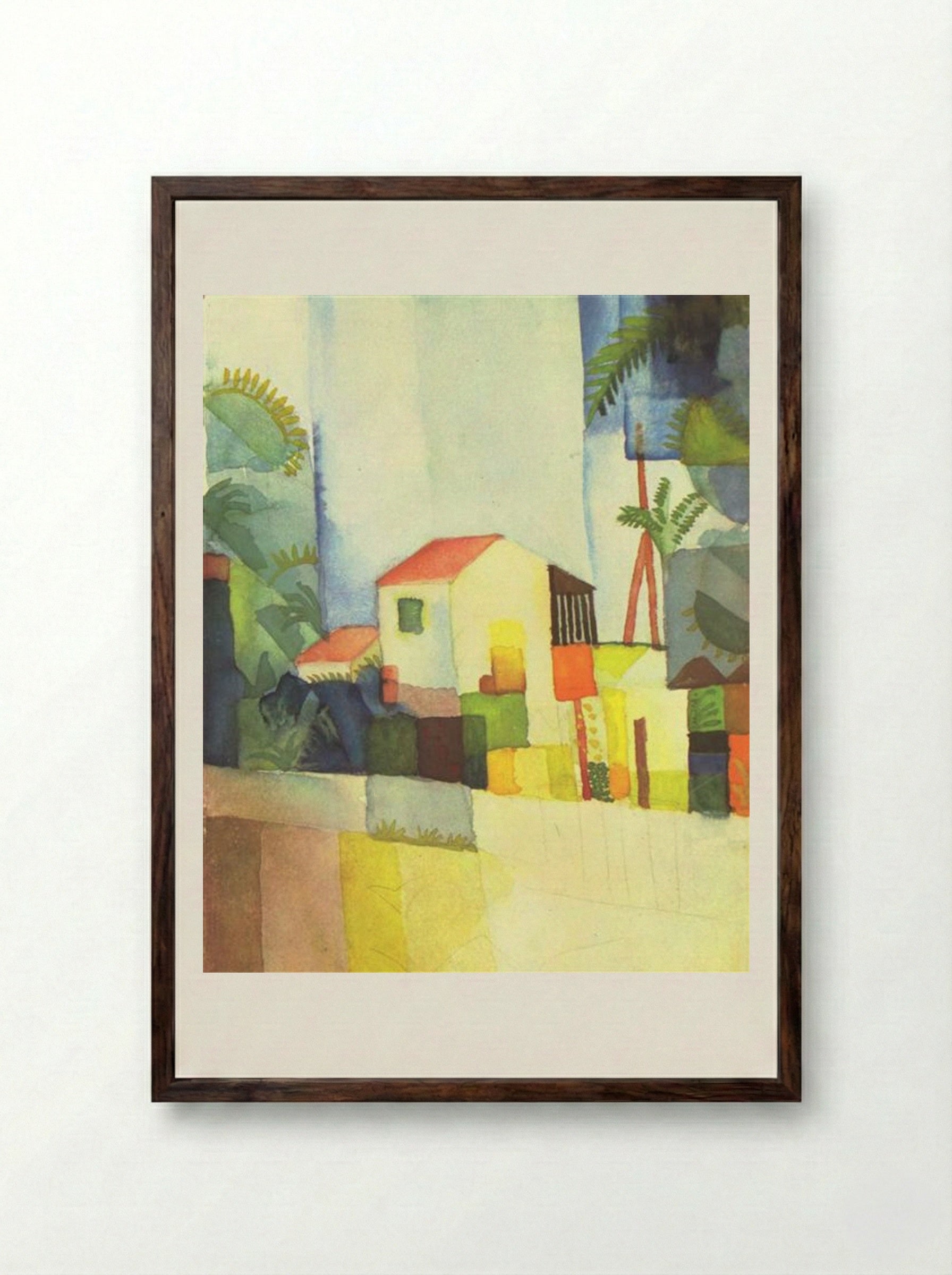Bright House - August Macke - Framed Print Dark Wood