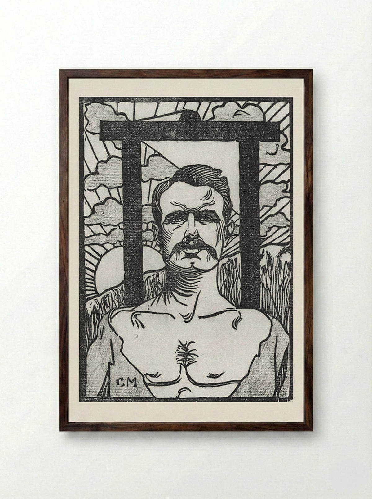 Ravachol - Charles Maurin - Framed Print Dark Wood