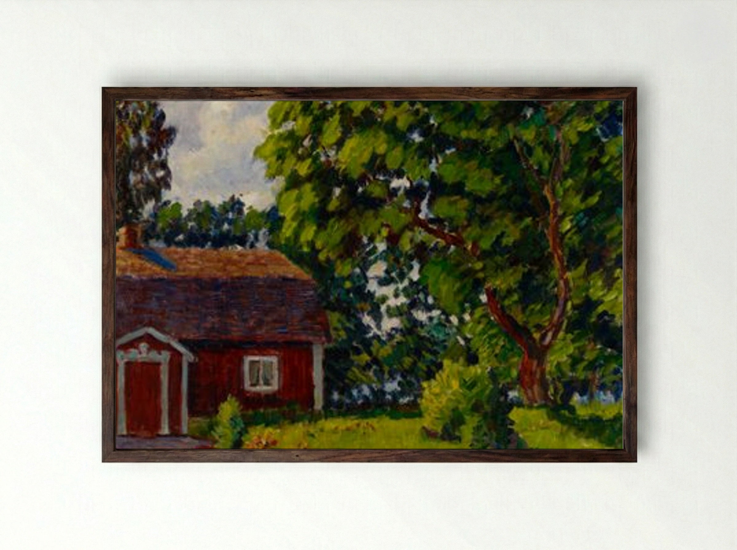 Urajärven museo - Alfred William Finch - Framed Print Dark Wood