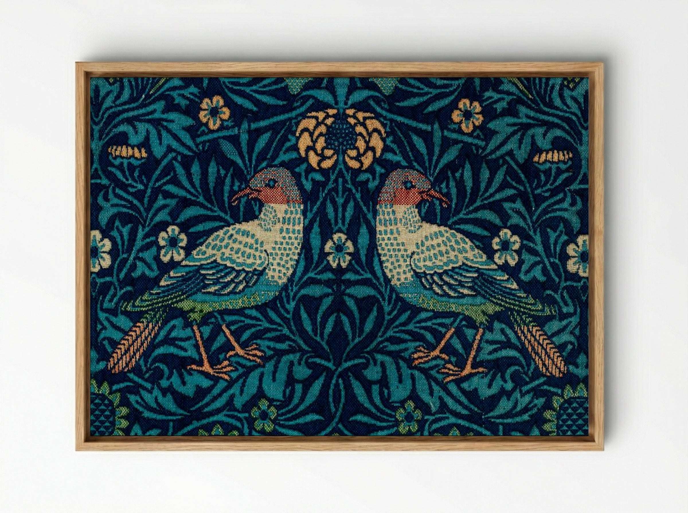 Bird - William Morris - Framed Canvas Wood