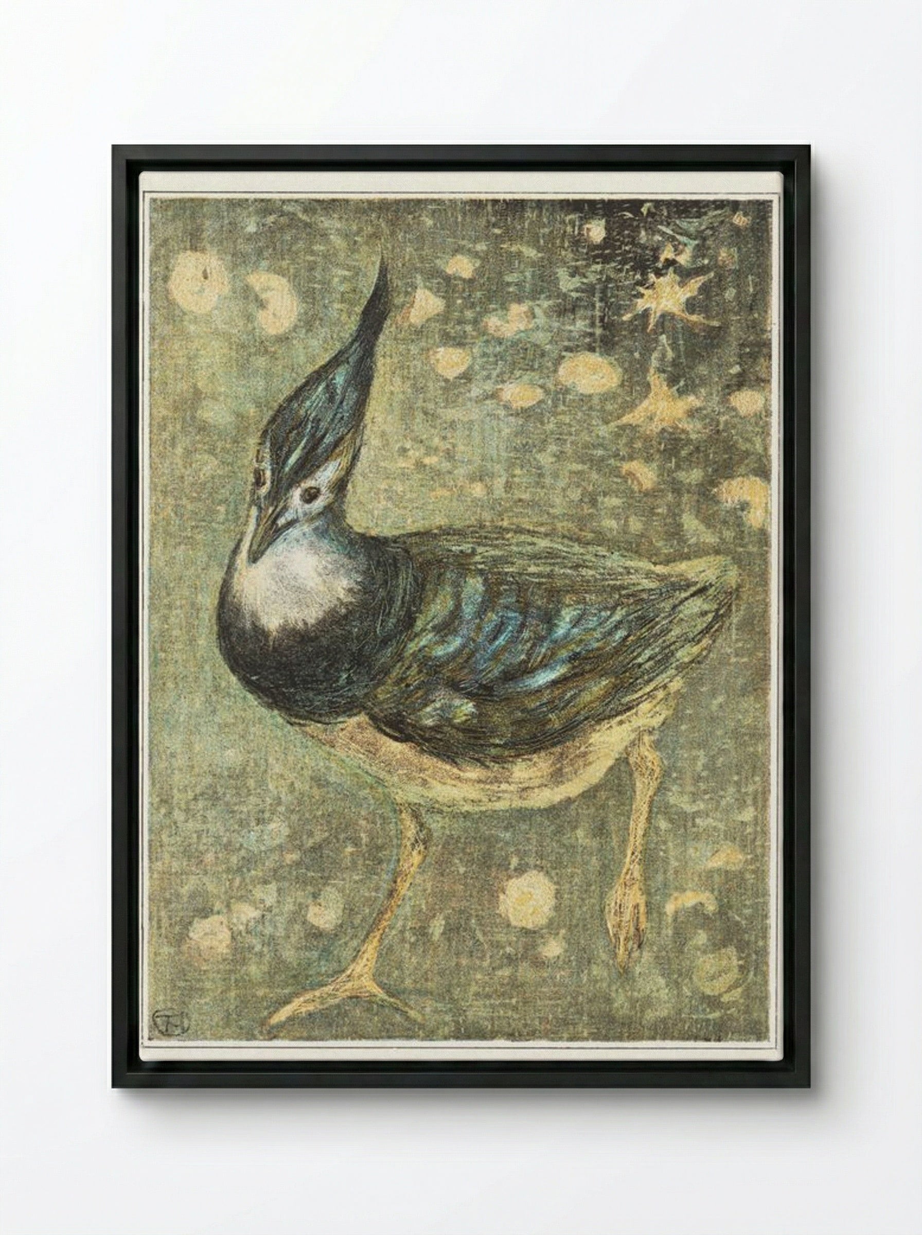 Kievit (Lapwing) - Theo van Hoytema - Framed Canvas Black