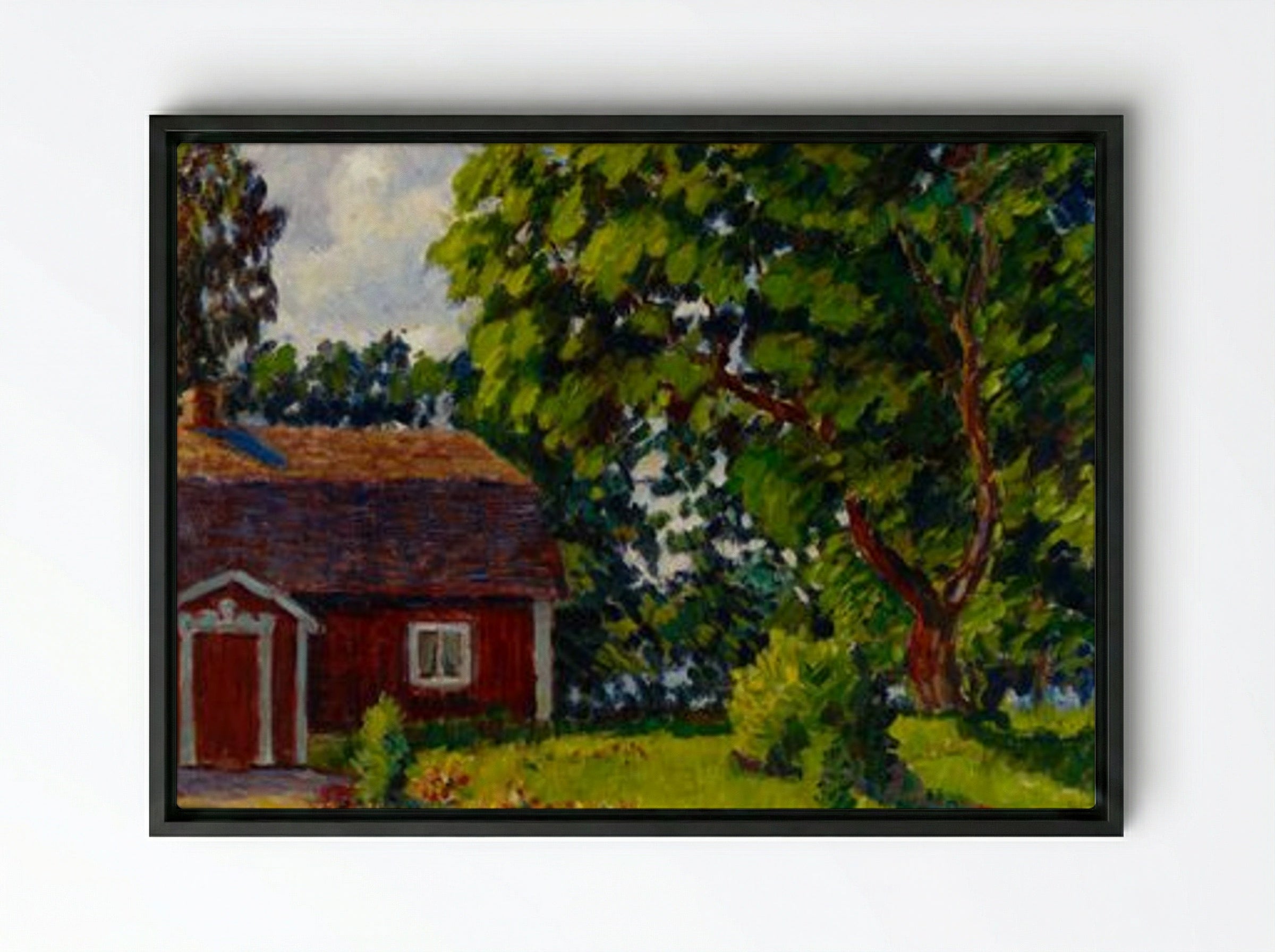 Urajärven museo - Alfred William Finch - Framed Canvas Black