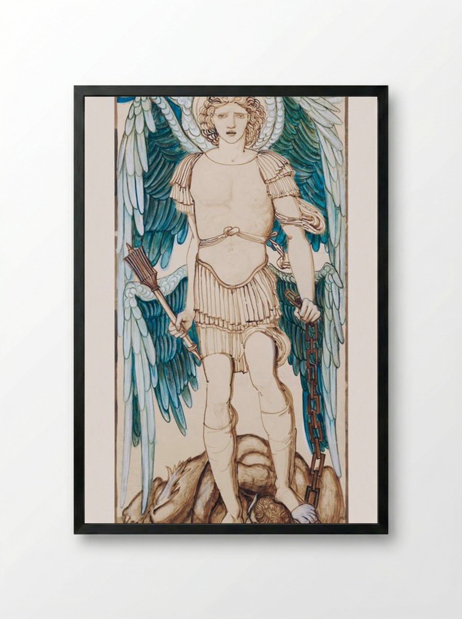 The Angels of the Hierarchy - Principates - Edward Burne-Jones - Framed Print Black