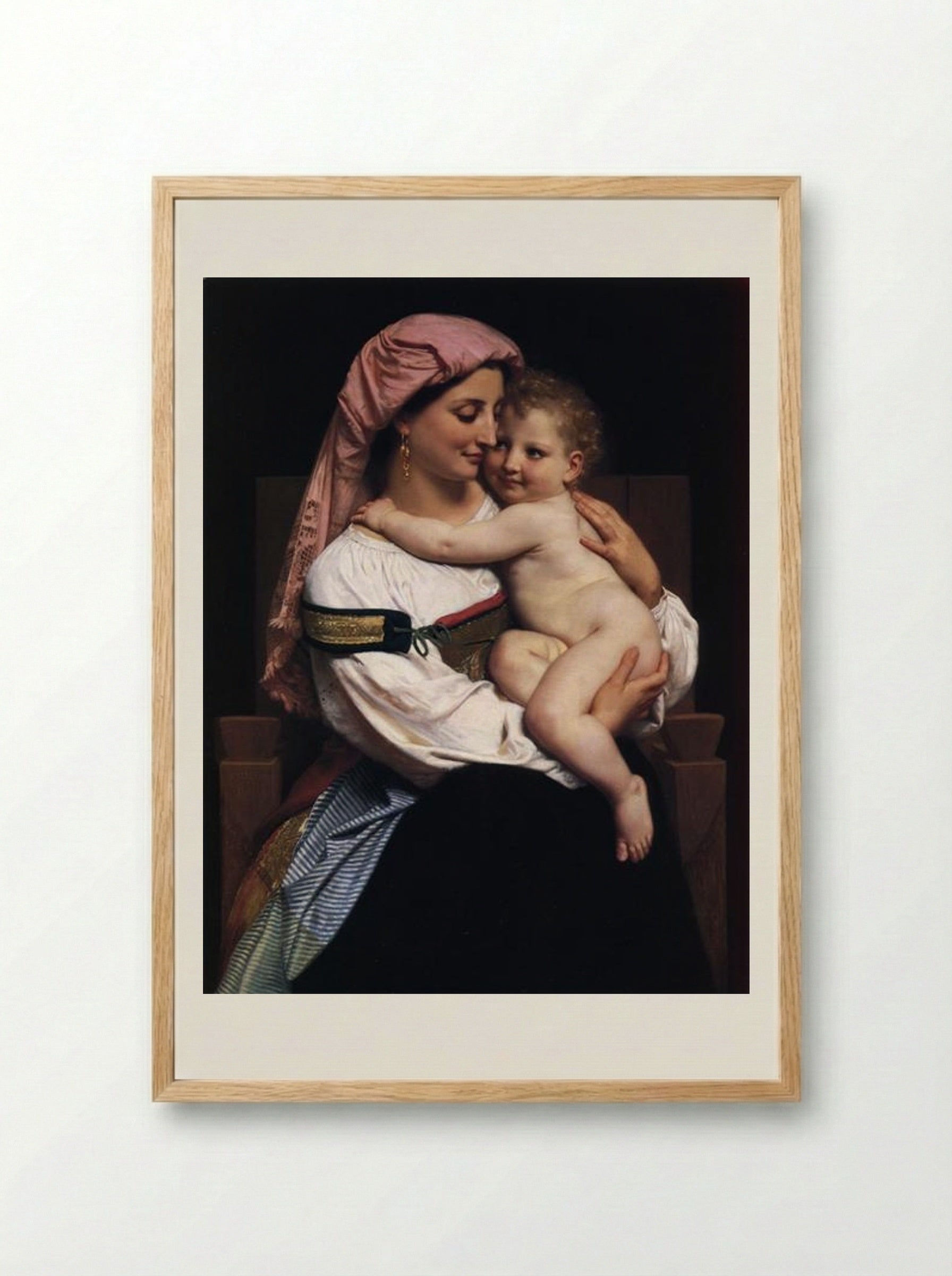Woman of Cervara and Her Child - William-Adolphe Bouguereau - Framed Print Wood