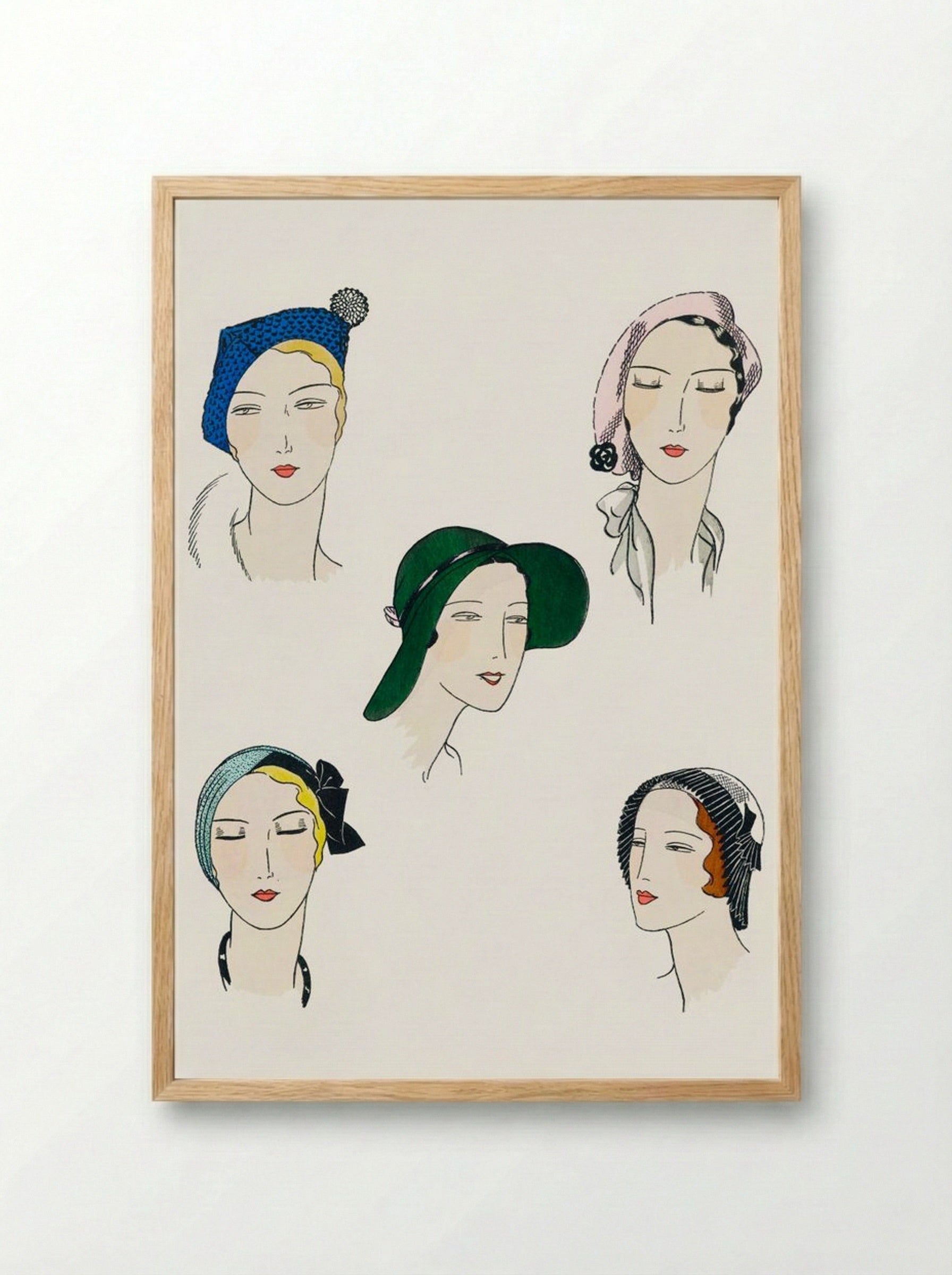 The Pretty Seasonal Hats - Fine Art Print - Framed Print Wood