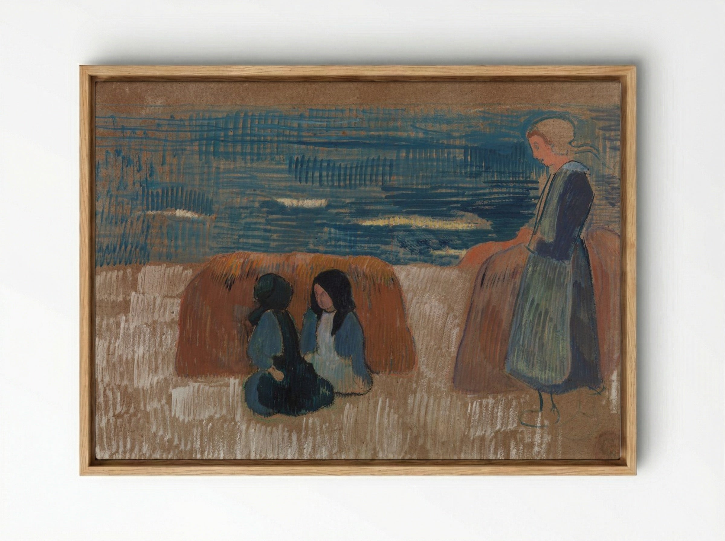Breton Women by the Sea - Paul Sérusier - Framed Canvas Wood