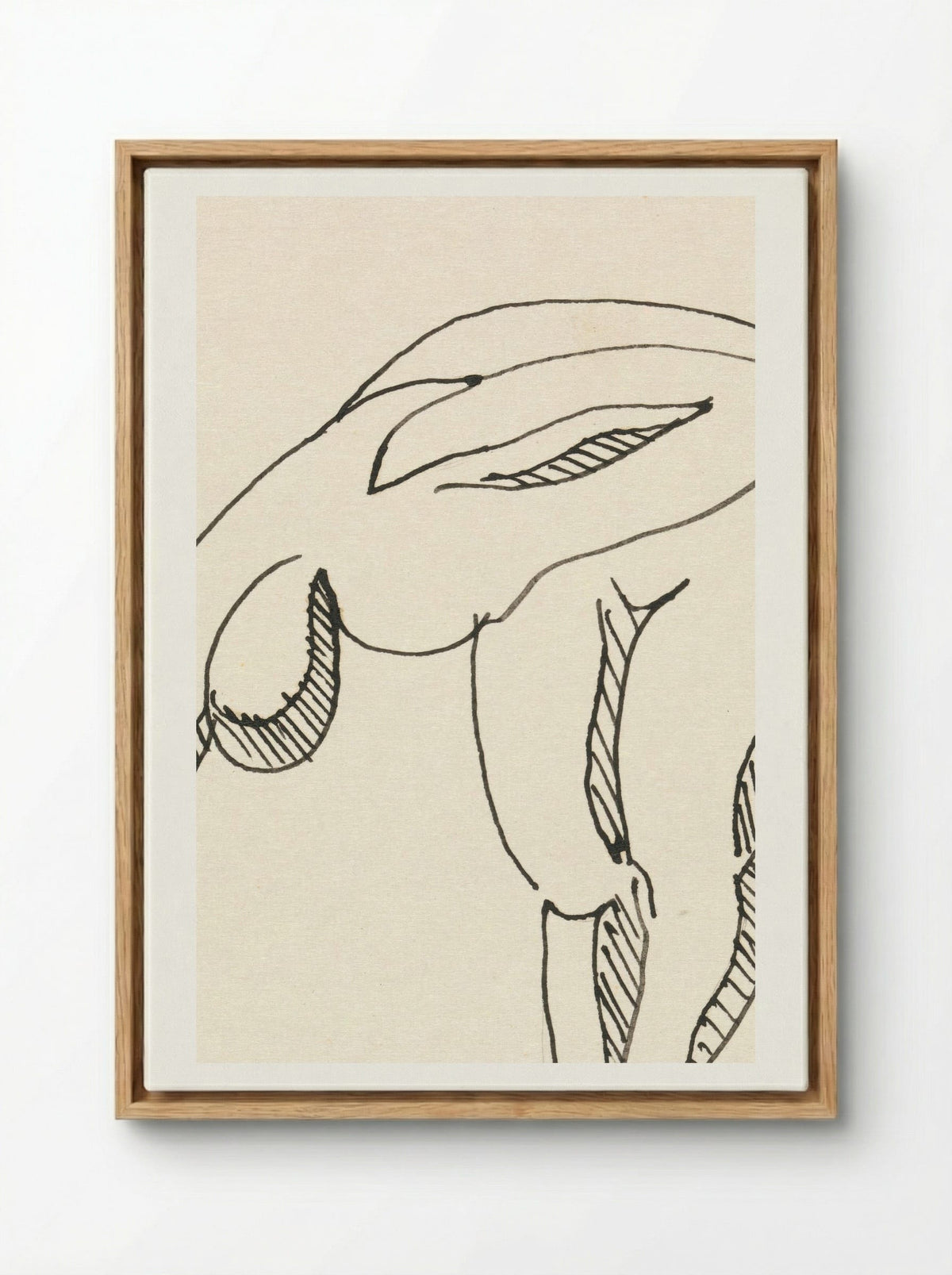 Study of a Bowing Figure - Egon Schiele - Framed Canvas Wood