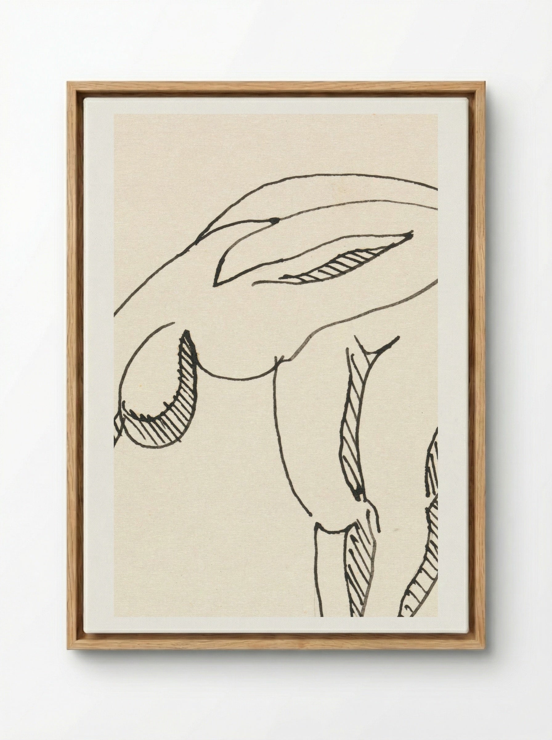 Study of a Bowing Figure - Egon Schiele - Framed Canvas Wood