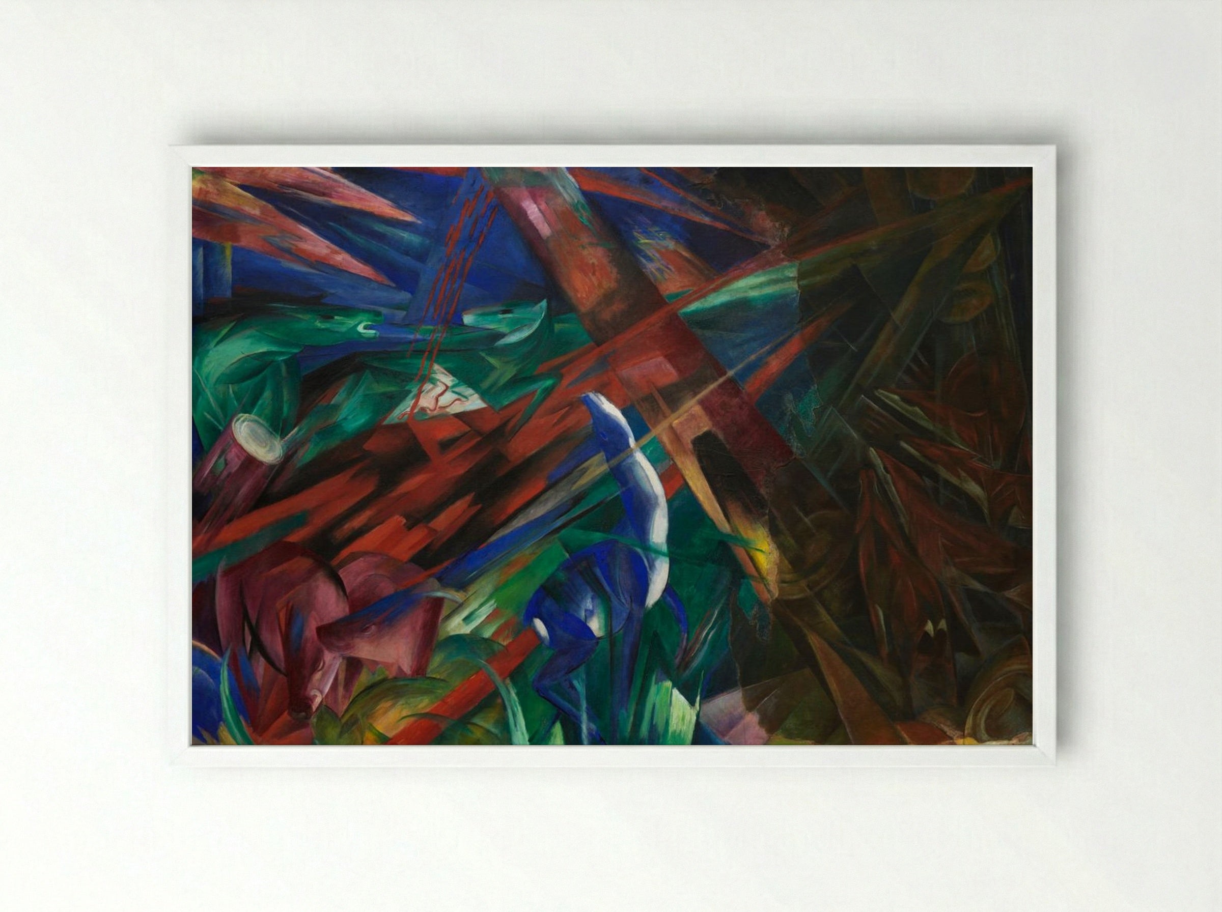 Animal Destinies - Franz Marc - Framed Print White