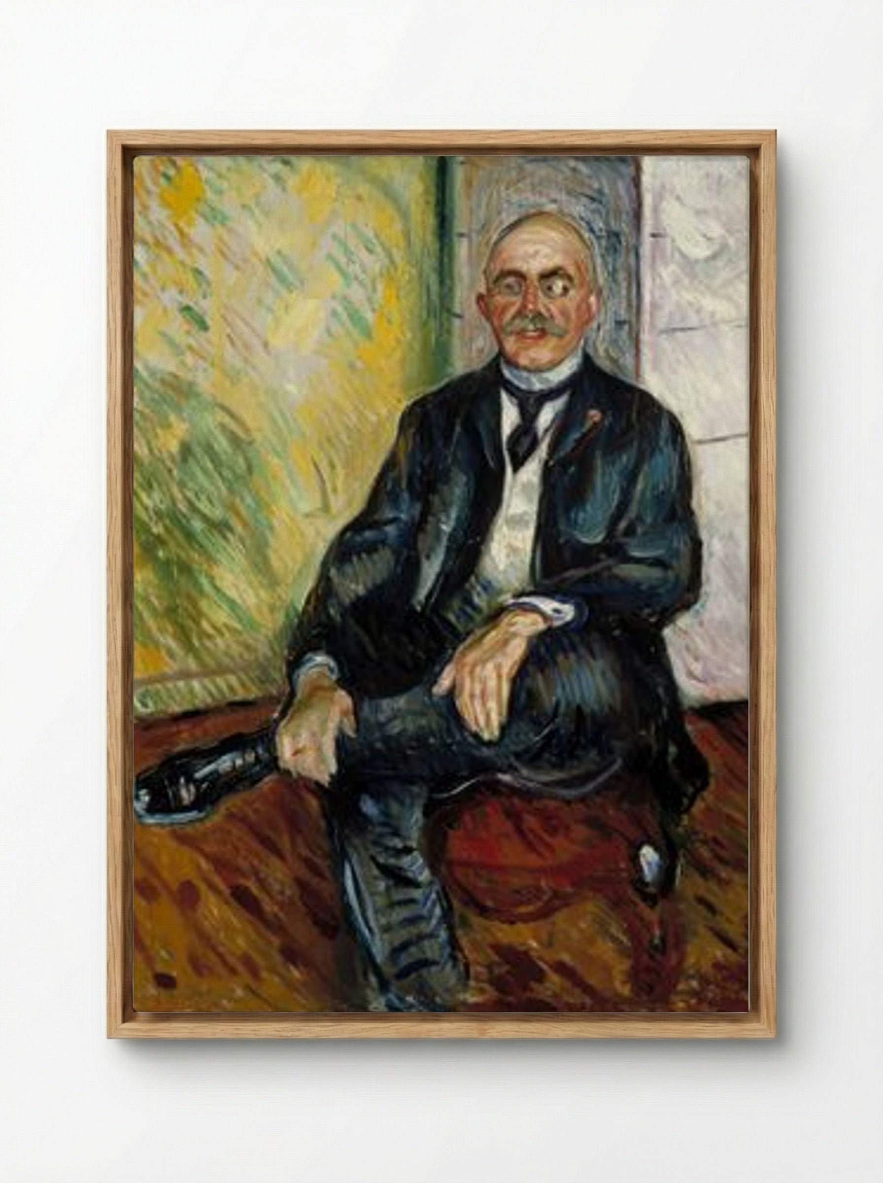 Portrait of Gustaf Schiefler - Edvard Munch - Framed Canvas Wood