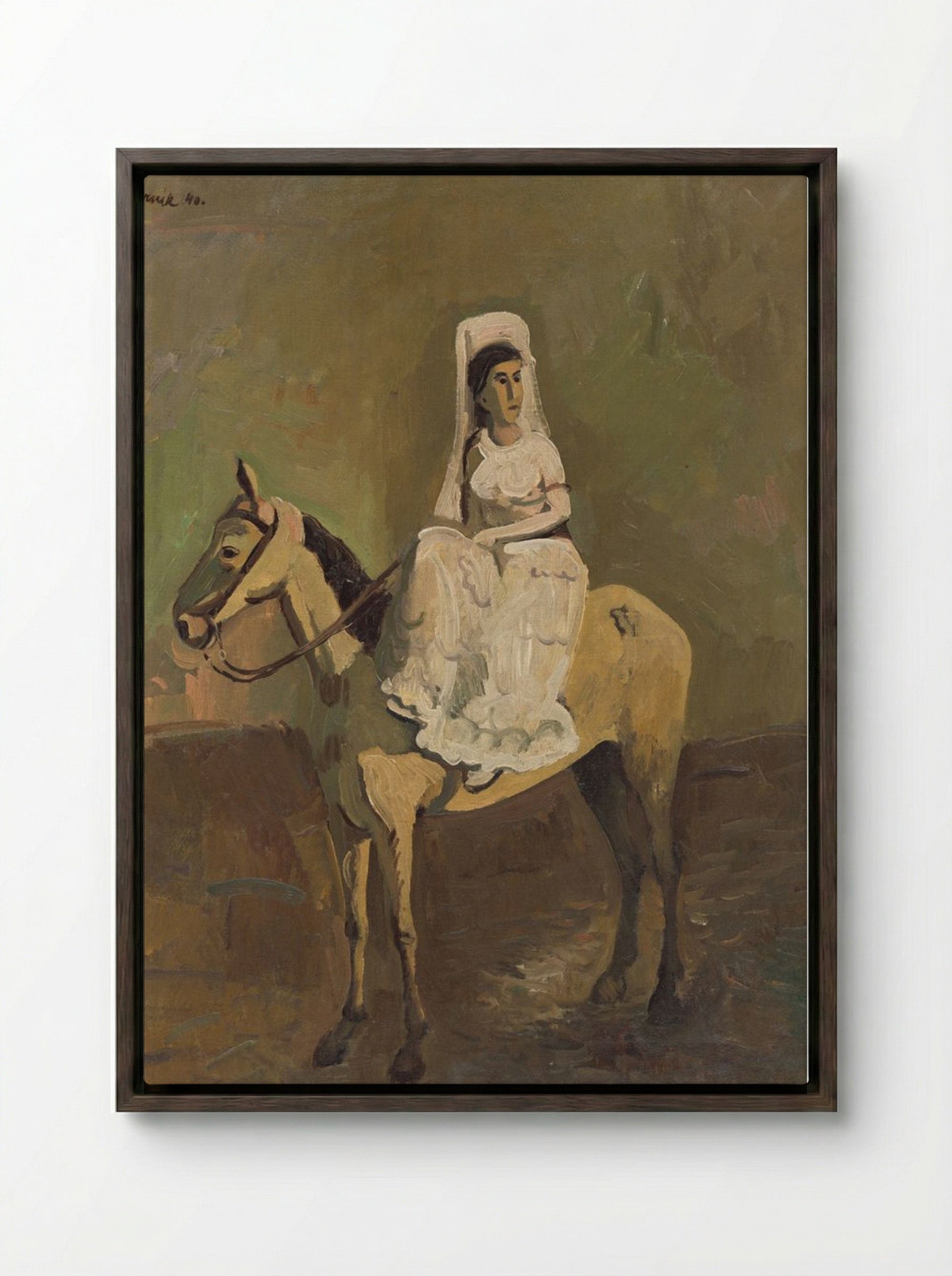 Equestrian - Cyprián Majerník - Framed Canvas Dark Wood