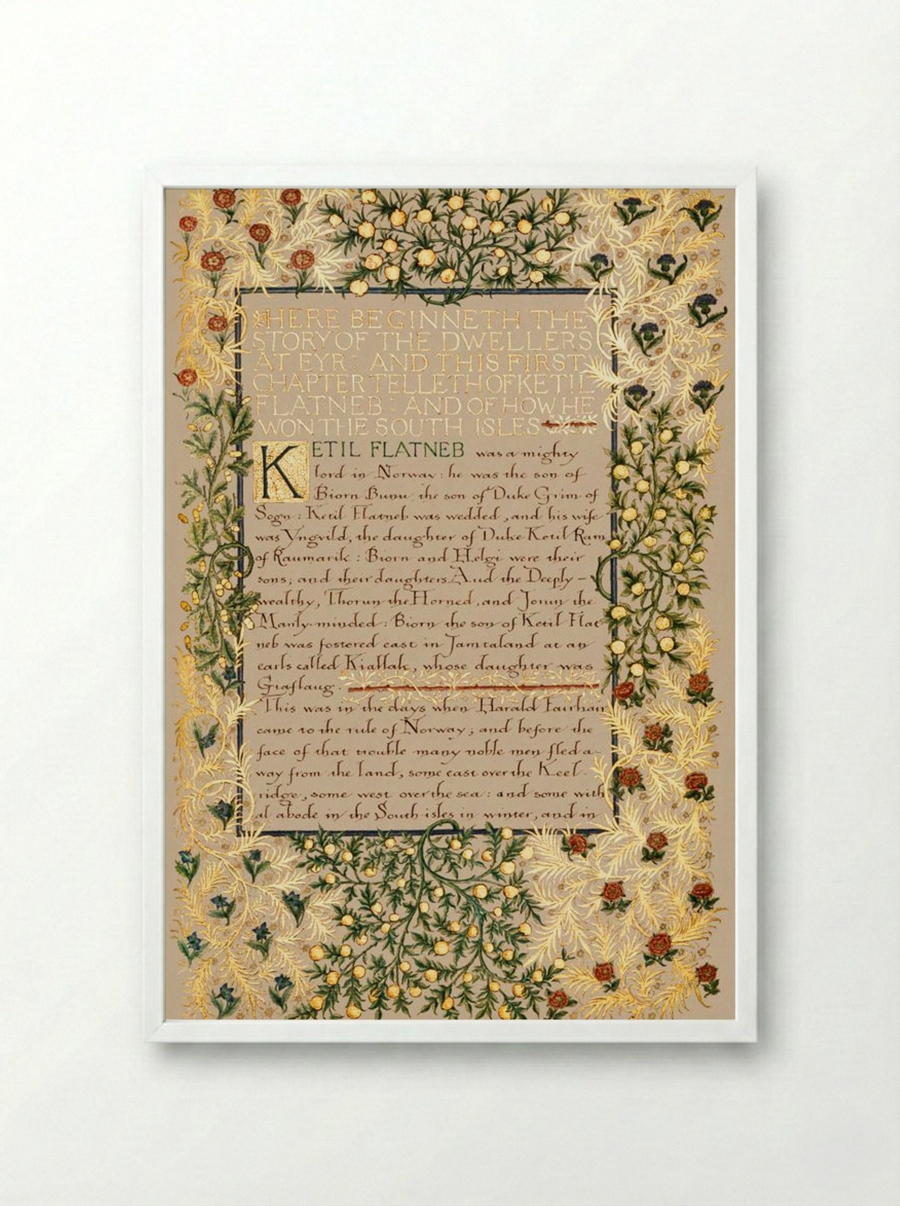 The Story of the Dwellers at Eyr - William Morris - Framed Print White