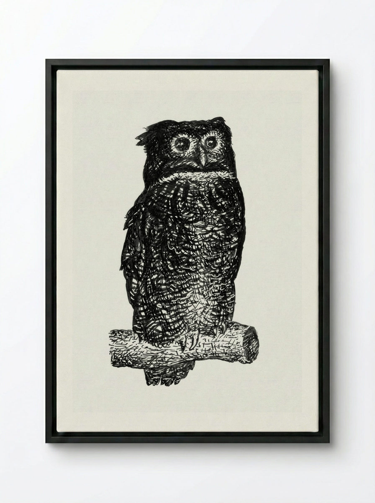 Owl - Leo Gestel - Framed Canvas Black