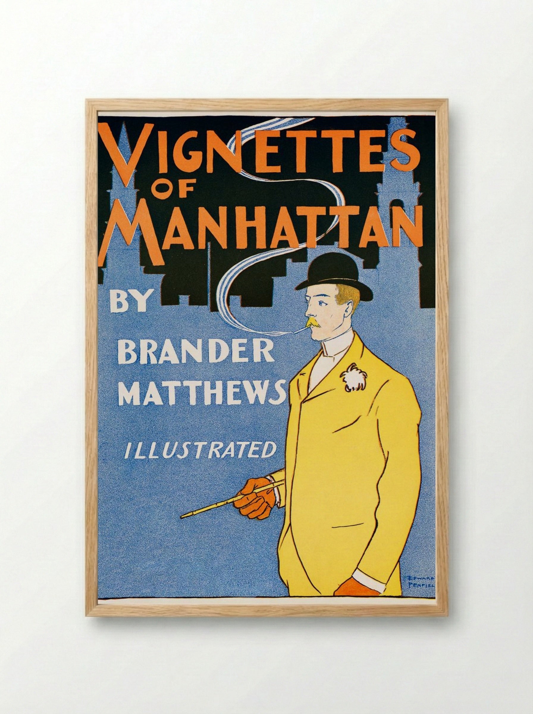 Vignettes of Manhattan - Edward Penfield - Framed Print Wood