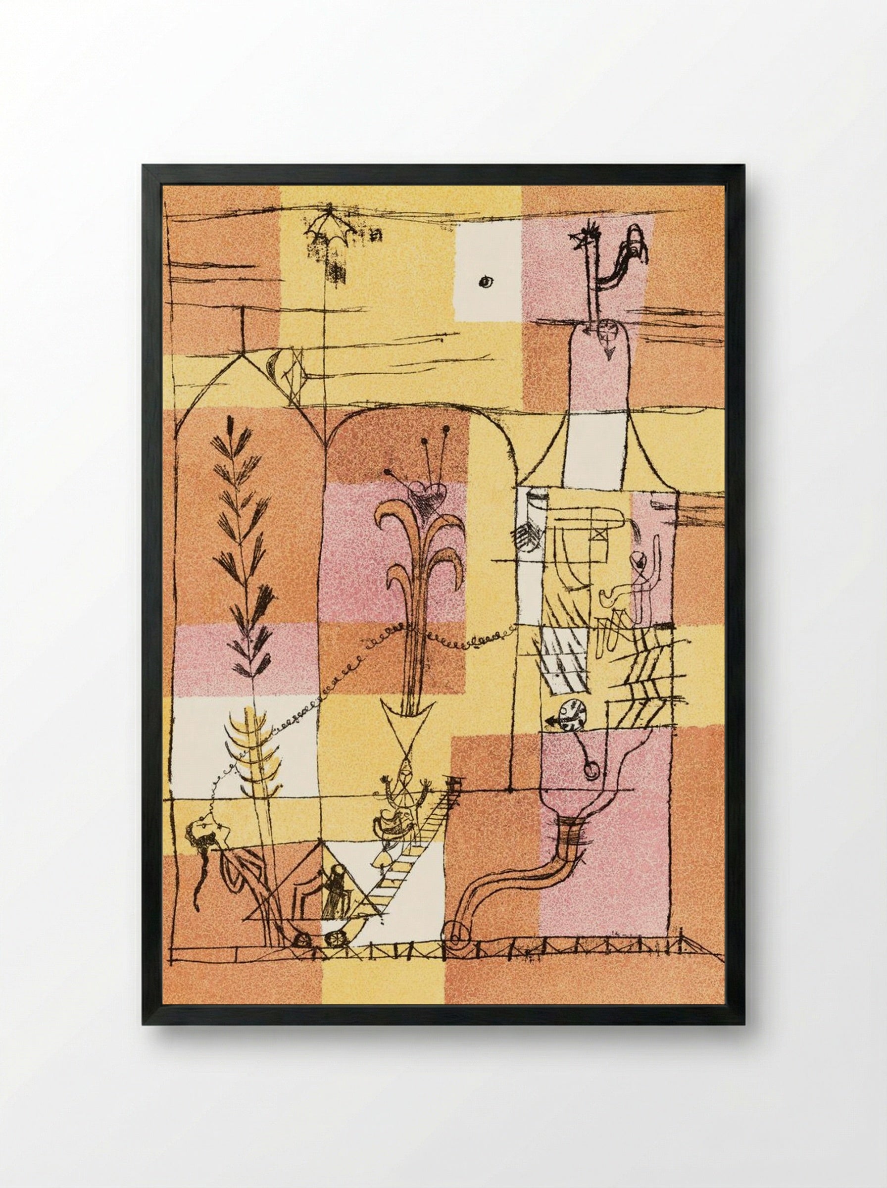 In the Spirit of Hoffmann - Paul Klee - Framed Print Black
