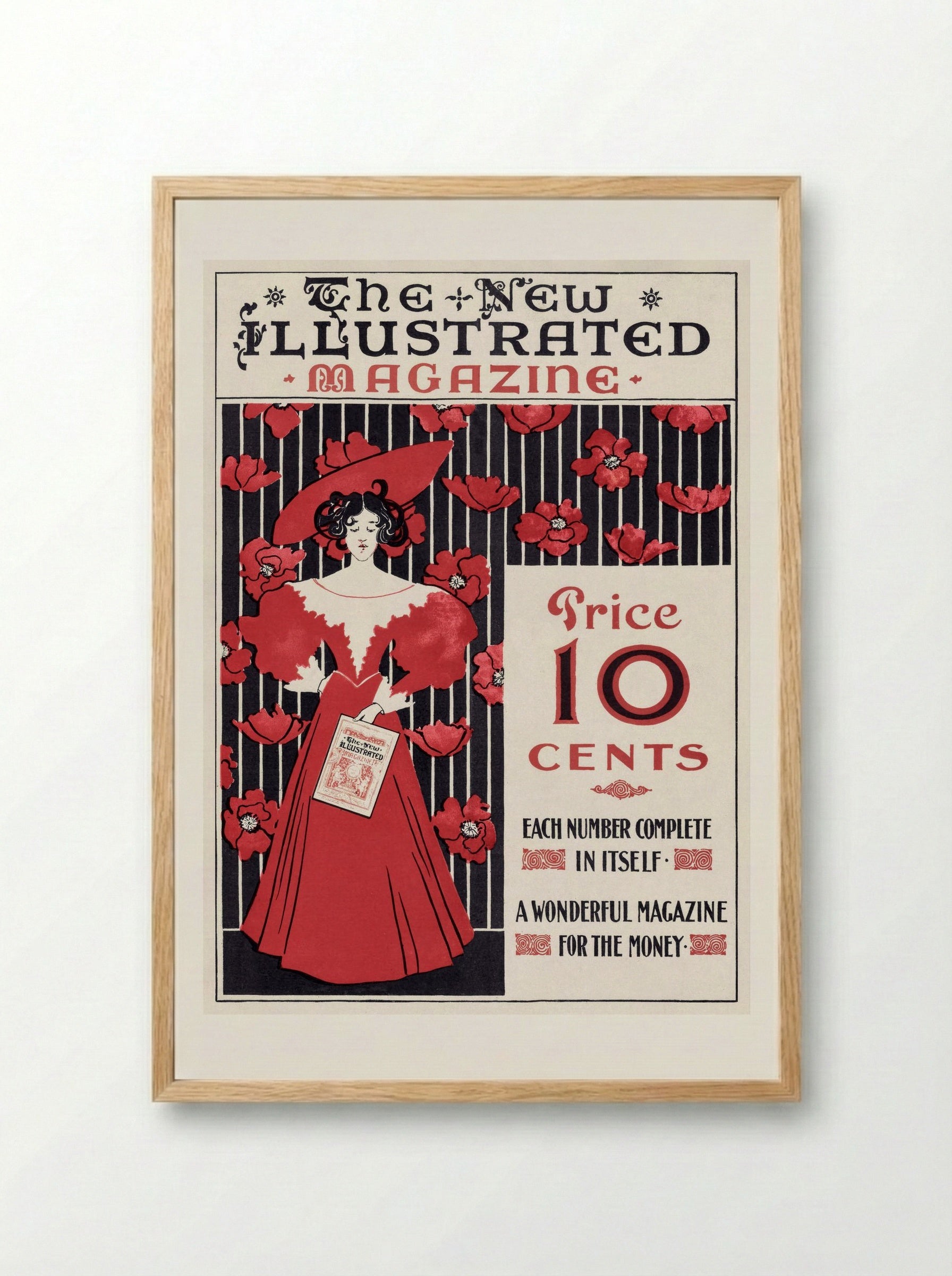 The New Illustrated Magazine (Cover Design) - Ethel Reed - Framed Print Wood